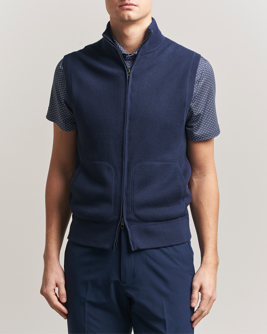 Uomini | Maglieria | RLX Ralph Lauren | Cotton Coolmax Mockneck Vest Refined Navy