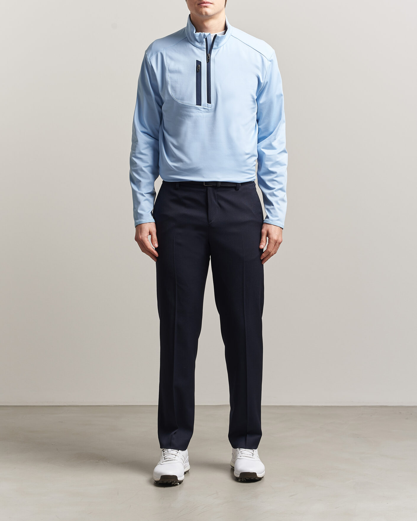 Uomini | Maglieria | RLX Ralph Lauren | Luxury Jersey Half Zip Office Blue