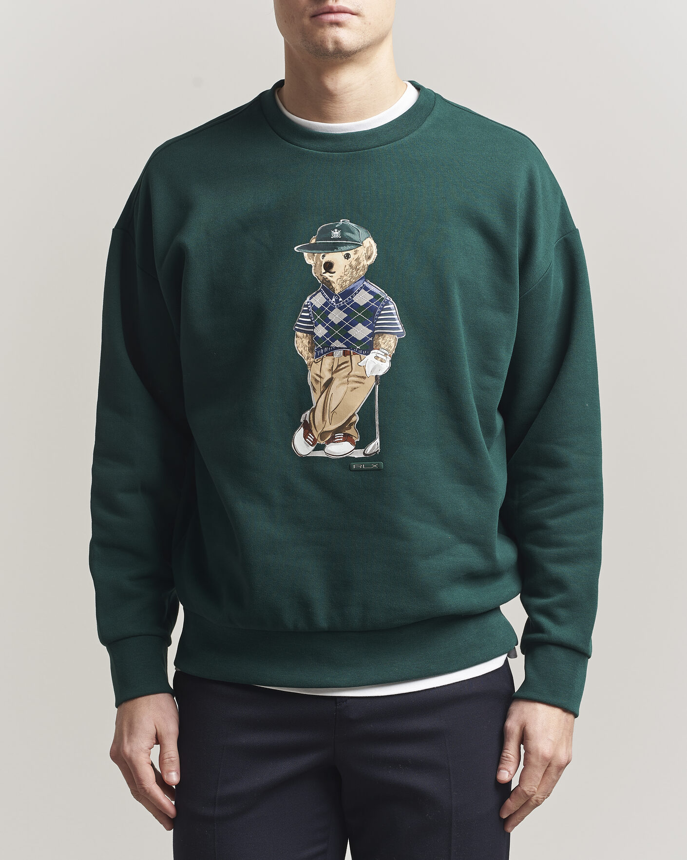 Uomini | Maglieria | RLX Ralph Lauren | Loopback Terry Bear Sweatshirt Moss Agate