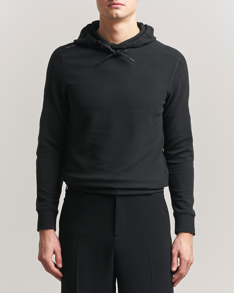 Uomini | Maglieria | RLX Ralph Lauren | Tech Waffle Hoodie Polo Black