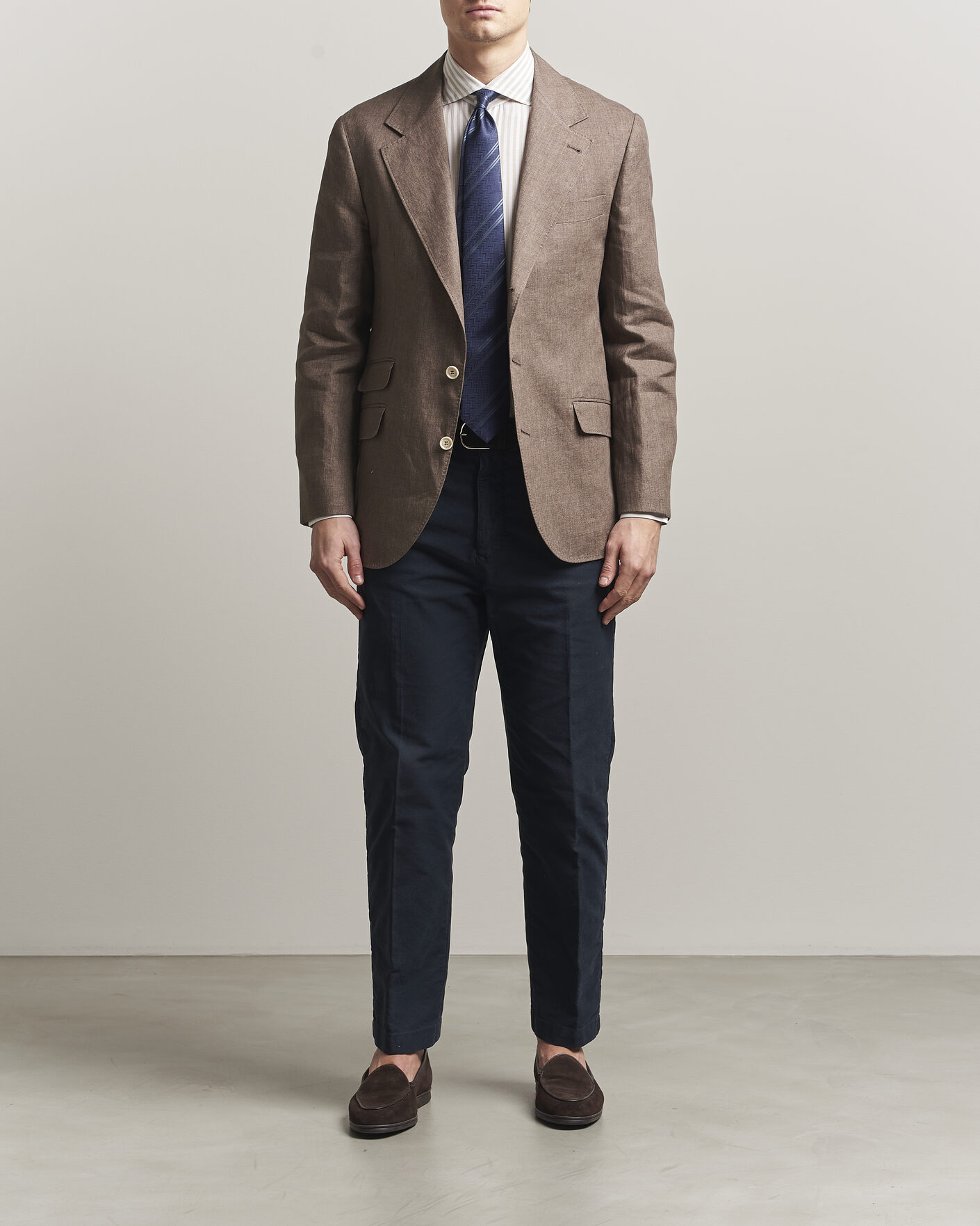 Uomini | Blazers | Brunello Cucinelli | Linen Blazer Dark Brown