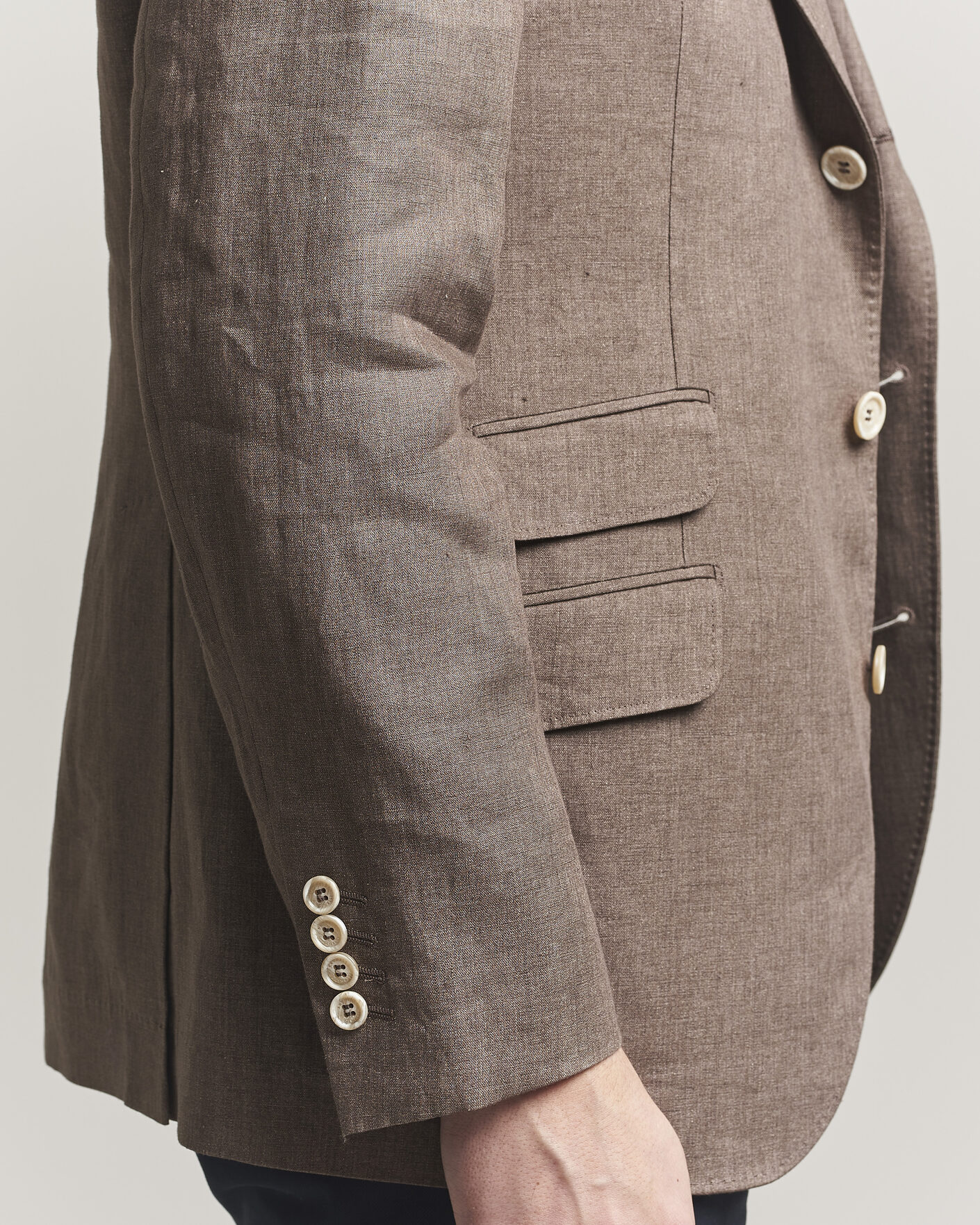 Uomini | Blazers | Brunello Cucinelli | Linen Blazer Dark Brown