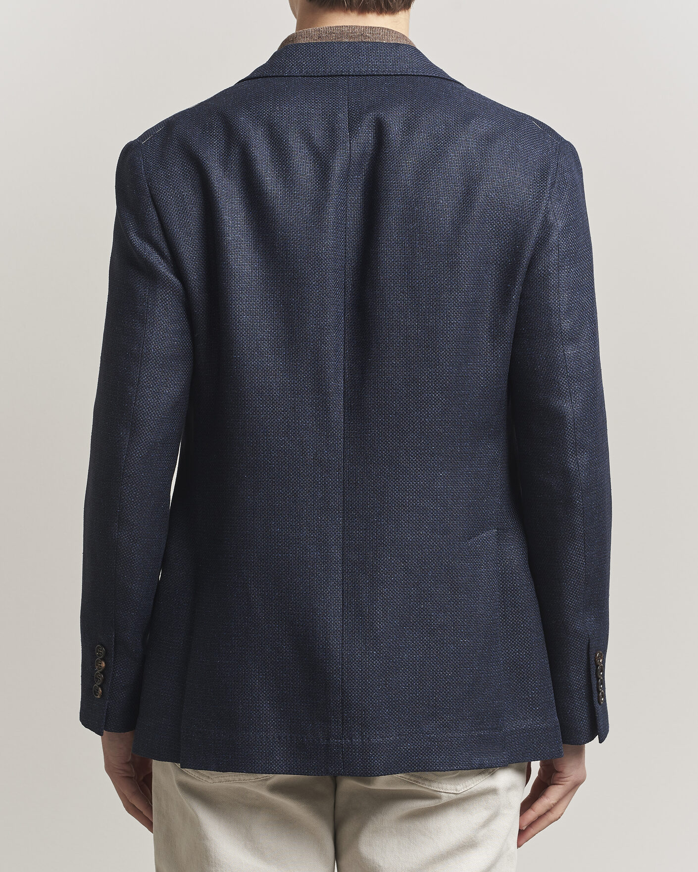 Uomini | Blazers | Brunello Cucinelli | Linen/Silk Hopsack Blazer Navy