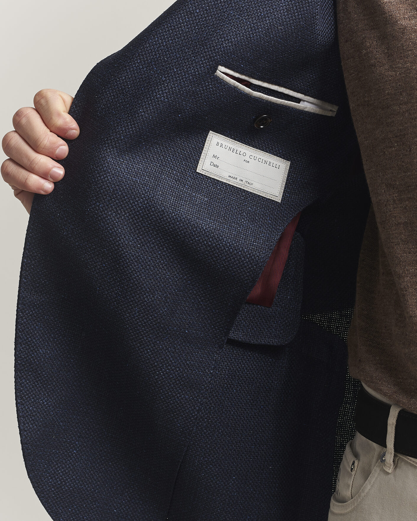 Uomini | Blazers | Brunello Cucinelli | Linen/Silk Hopsack Blazer Navy