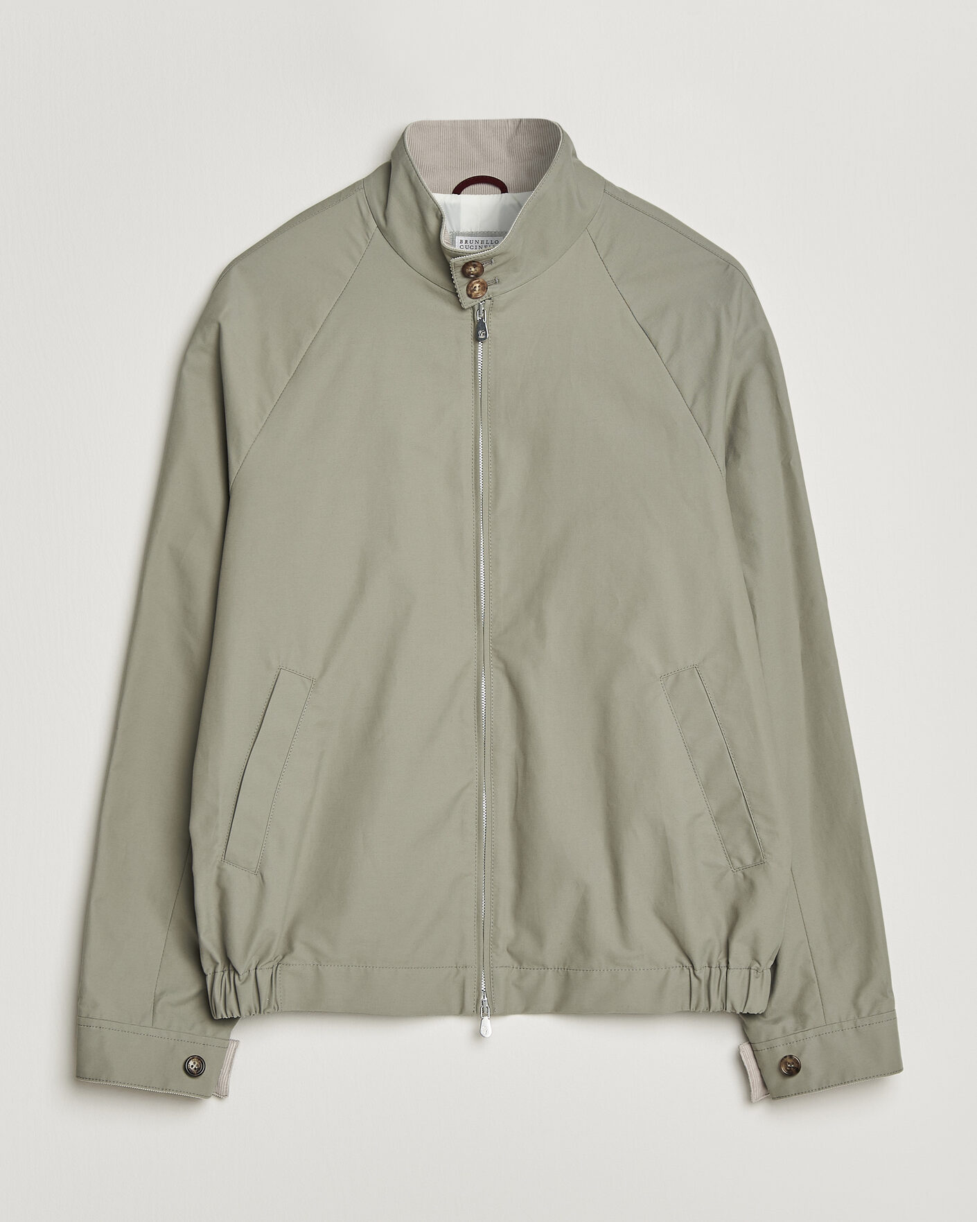 Uomini | Giacche | Brunello Cucinelli | Raglan Harrington Jacket Olive