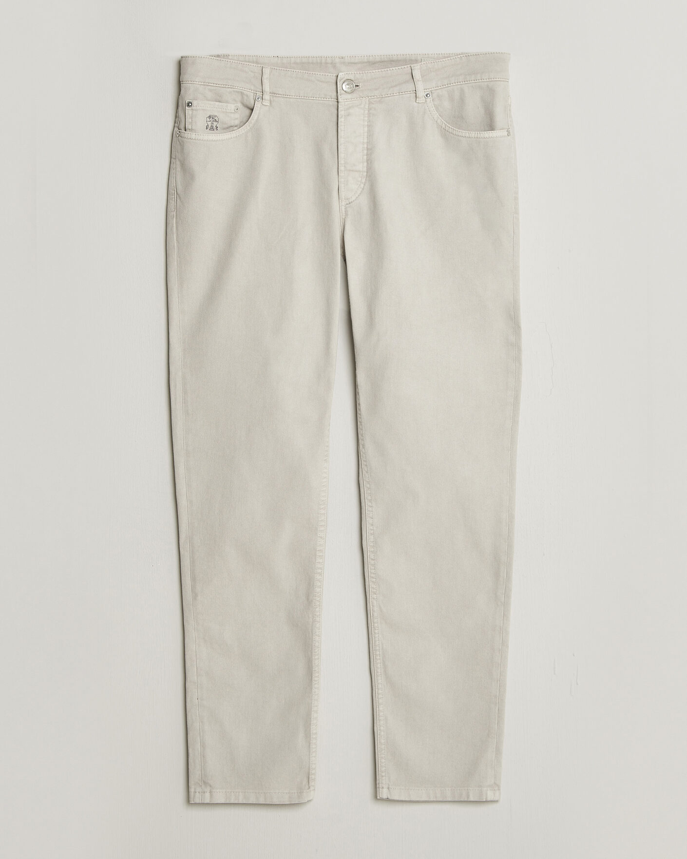 Uomini | Pantaloni | Brunello Cucinelli | Traditional Fit Bull Denim Pants Light Beige