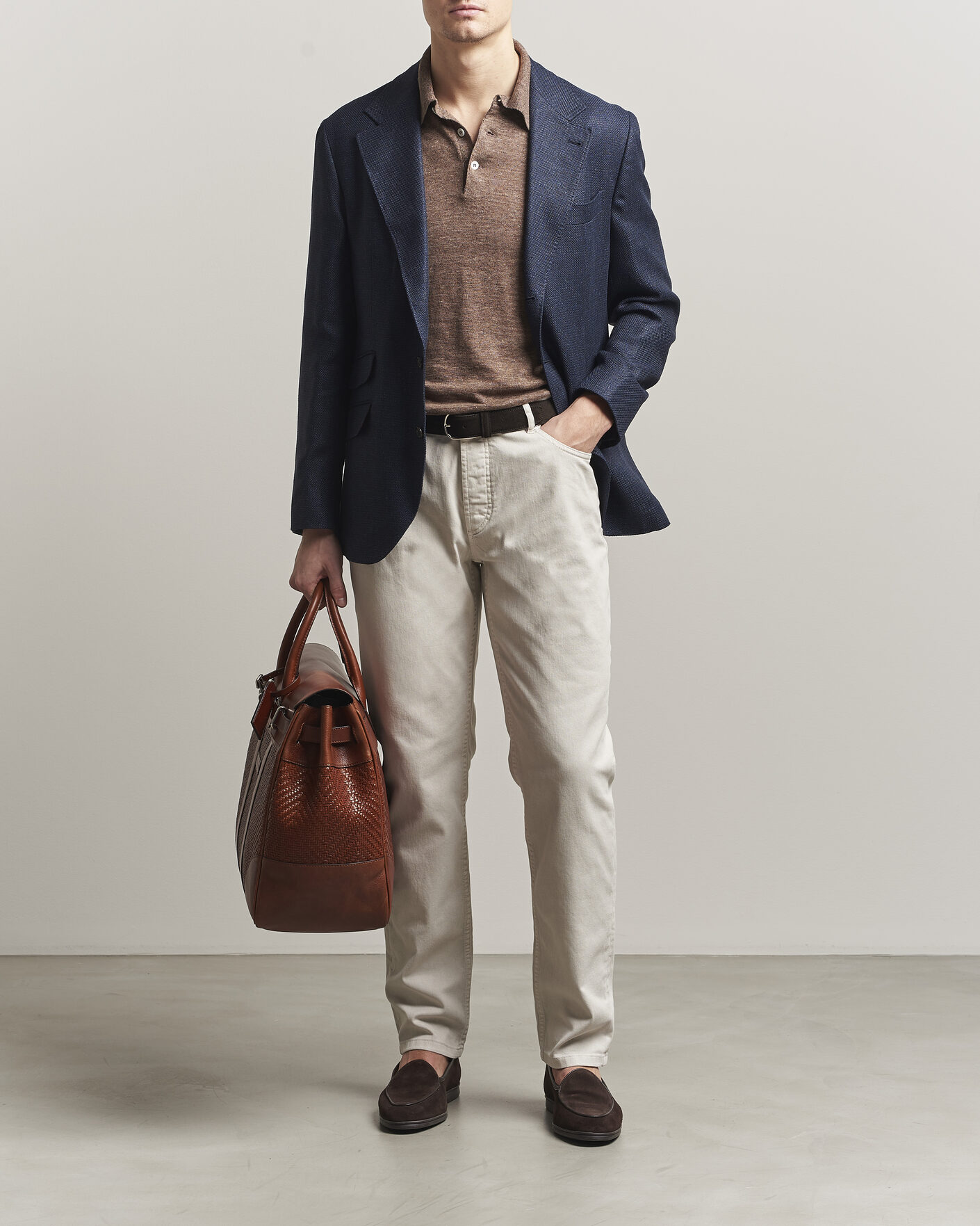 Uomini | Pantaloni | Brunello Cucinelli | Traditional Fit Bull Denim Pants Light Beige