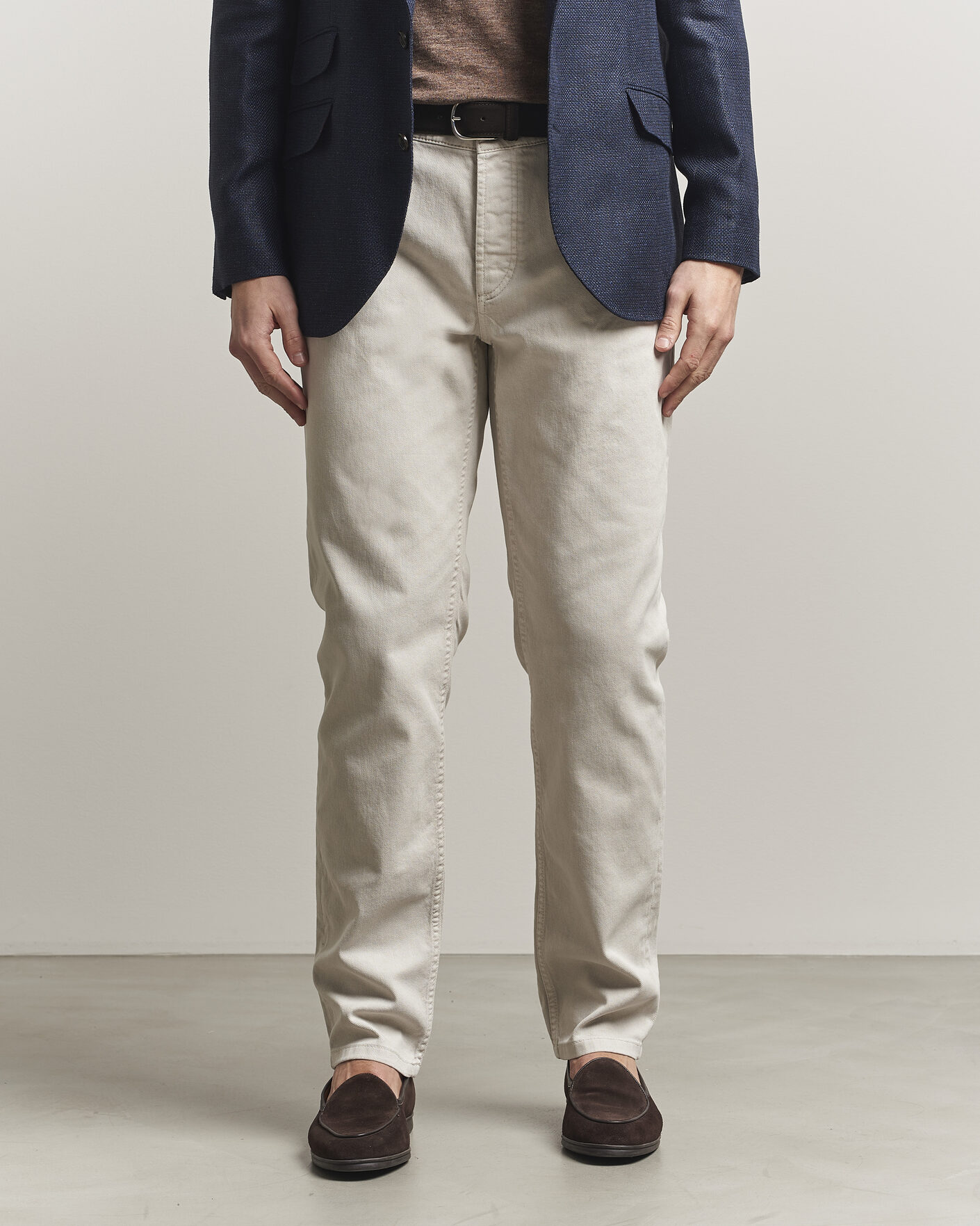 Uomini | Pantaloni | Brunello Cucinelli | Traditional Fit Bull Denim Pants Light Beige