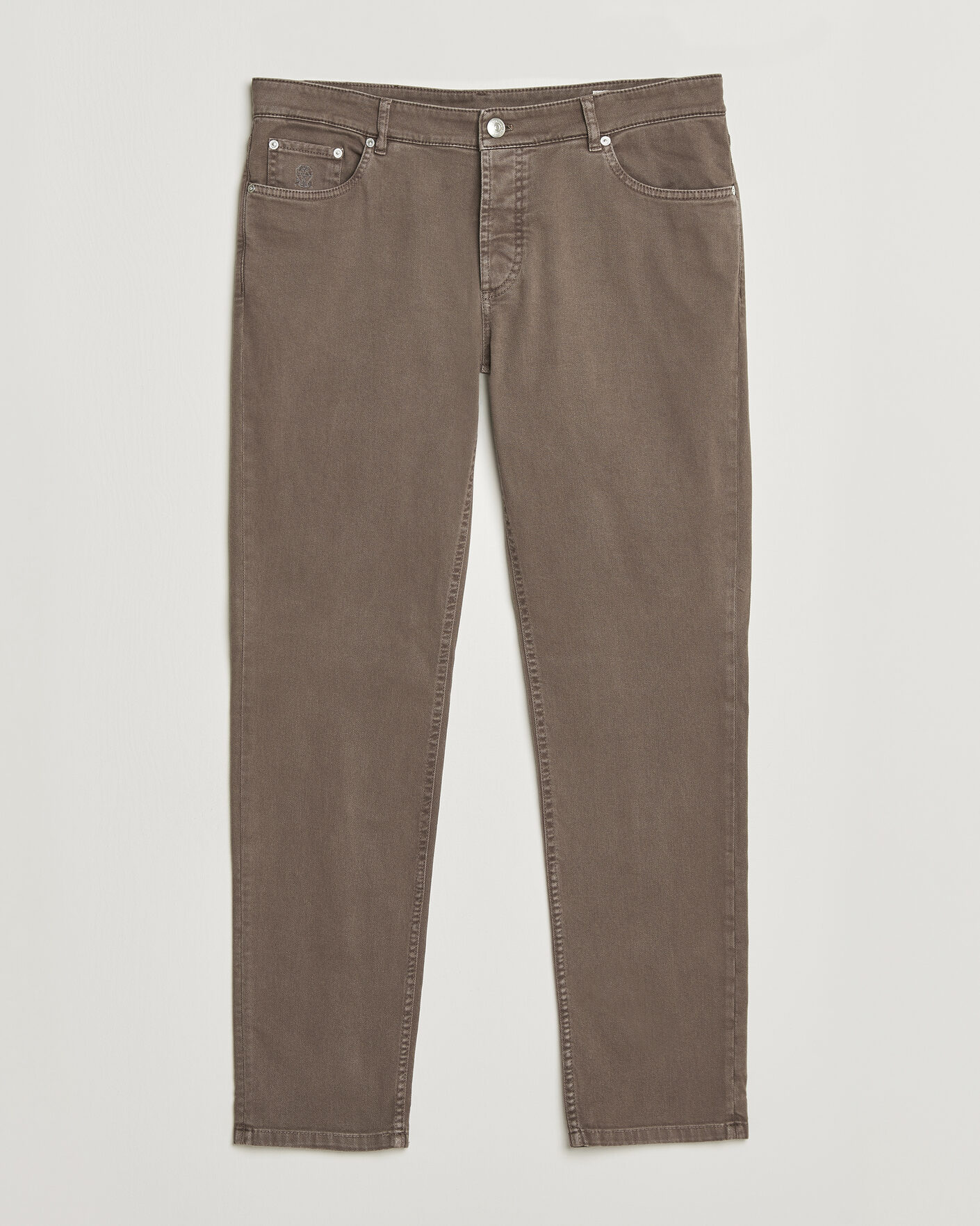 Uomini | Pantaloni | Brunello Cucinelli | Traditional Fit Bull Denim Pants Dark Brown