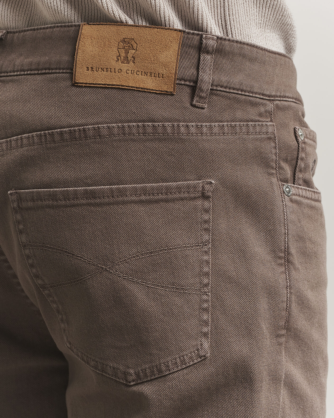 Uomini | Pantaloni | Brunello Cucinelli | Traditional Fit Bull Denim Pants Dark Brown