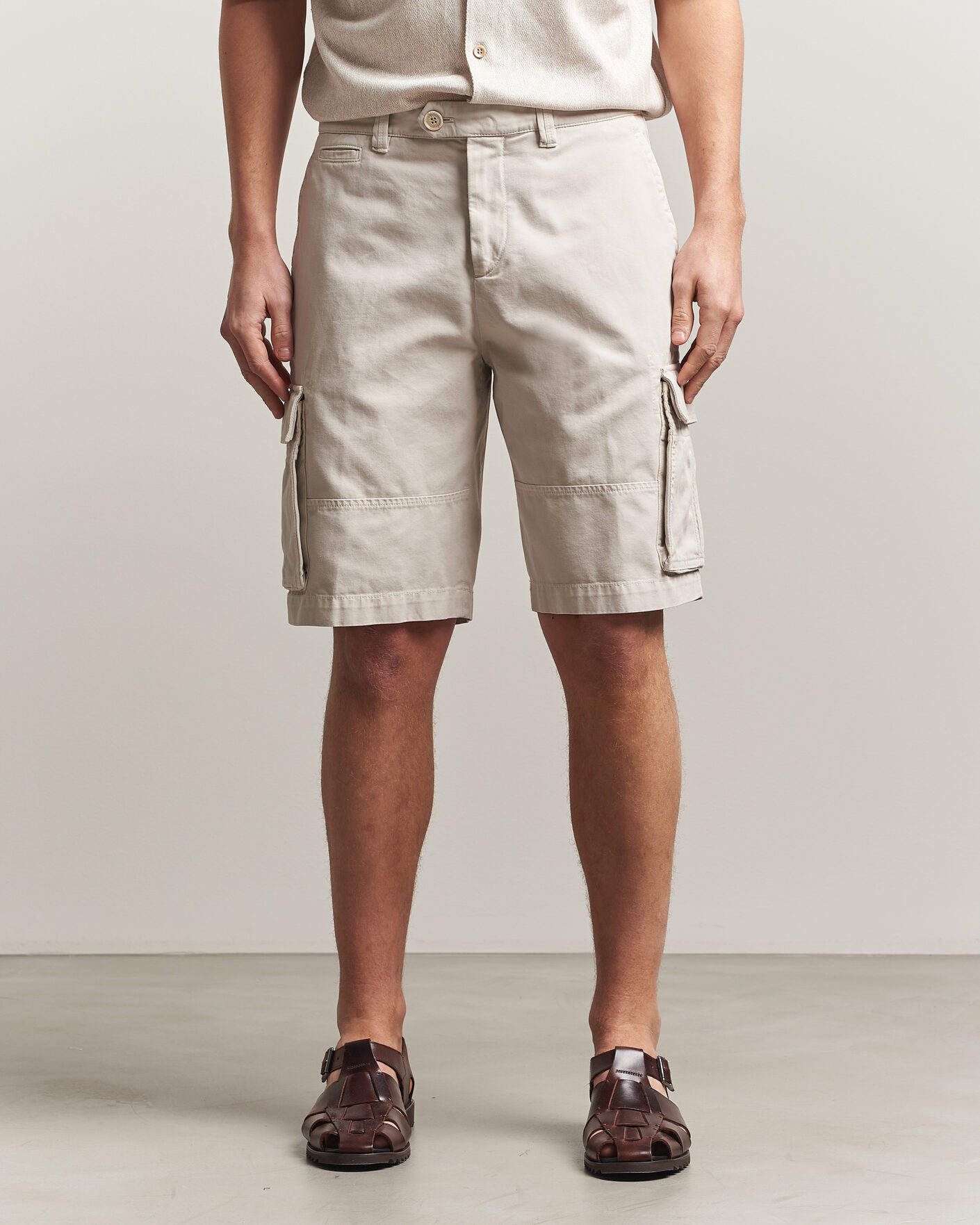 Uomini | Pantaloncini | Brunello Cucinelli | Cotton Cargo Shorts Light Beige