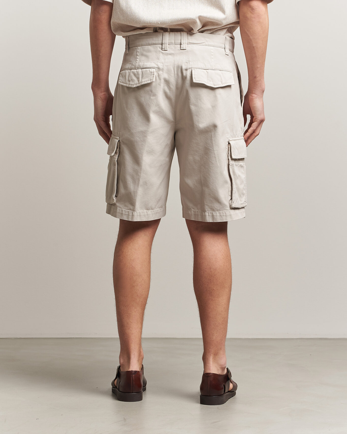Uomini | Pantaloncini | Brunello Cucinelli | Cotton Cargo Shorts Light Beige