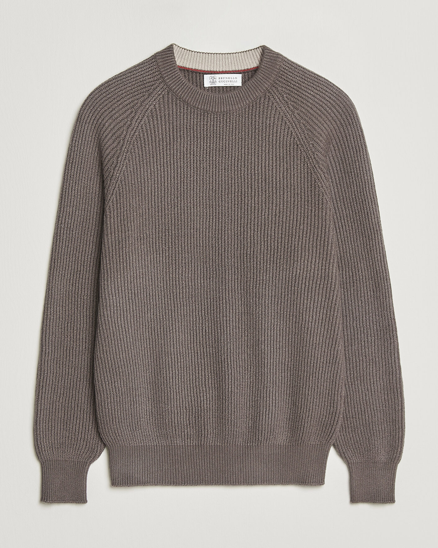 Uomini | Maglieria | Brunello Cucinelli | Heavy Cotton Rib Sweater Light Brown