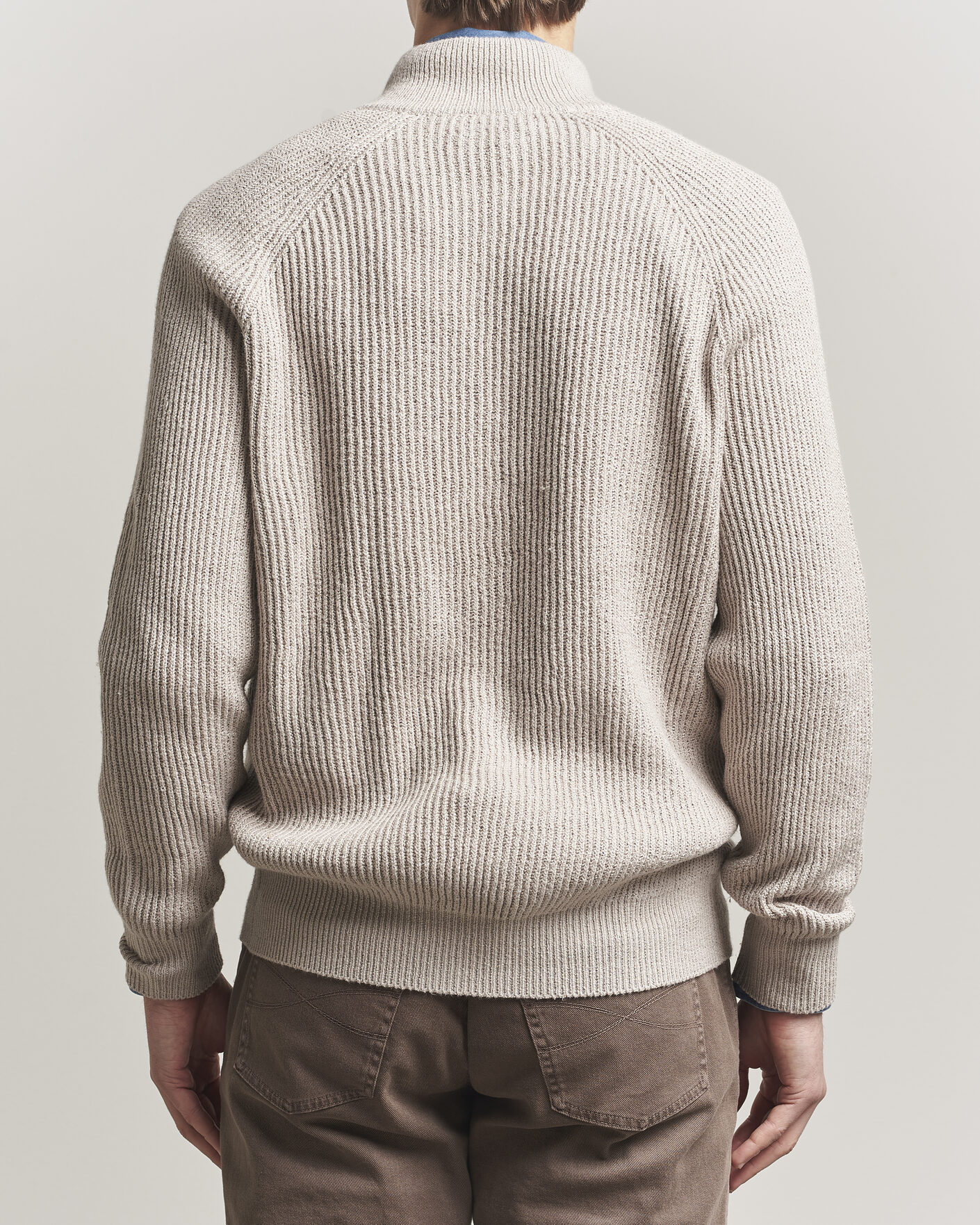 Uomini | Maglieria | Brunello Cucinelli | Heavy Cotton Rib Zip Cardigan Beige