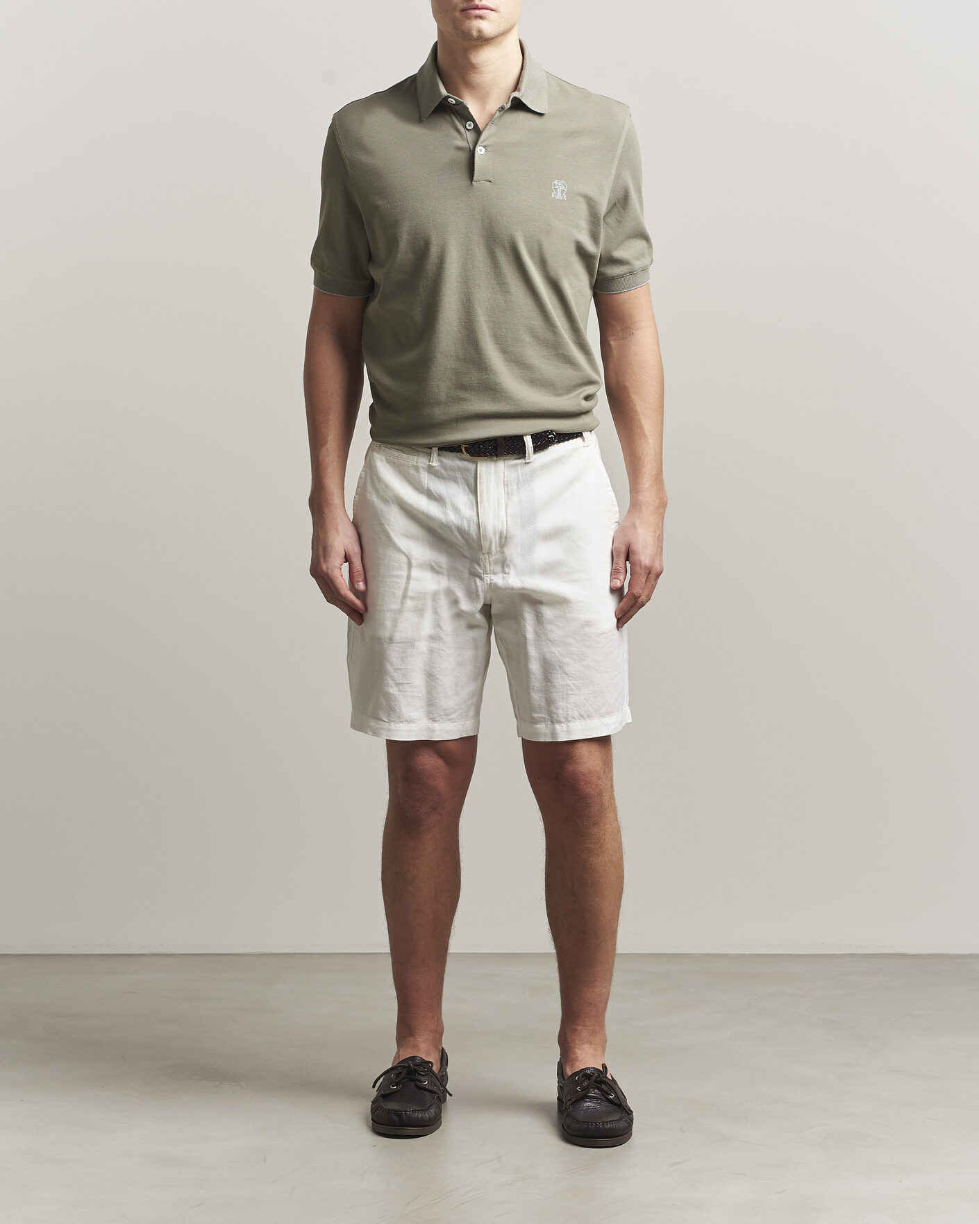 Uomini | Polo | Brunello Cucinelli | Short Sleeve Logo Polo Olive