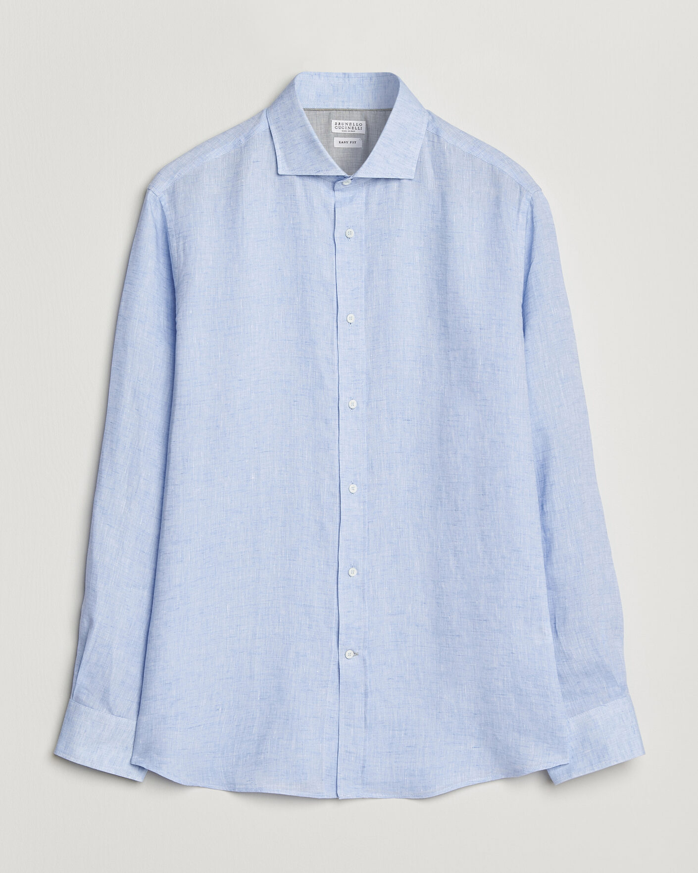 Uomini | Camicie | Brunello Cucinelli | Easy Fit Linen Shirt Light Blue