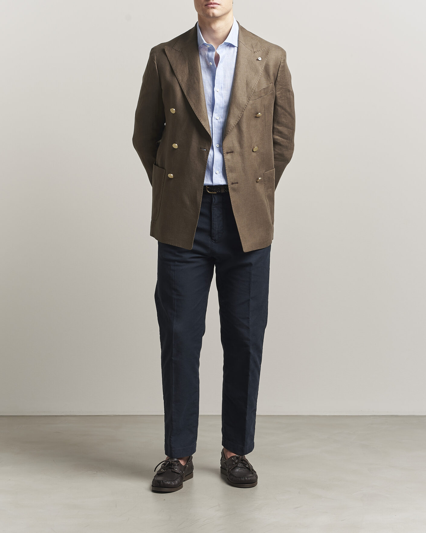 Uomini | Camicie | Brunello Cucinelli | Easy Fit Linen Shirt Light Blue