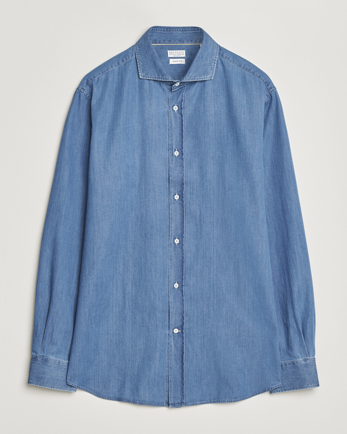 Uomini | Camicie | Brunello Cucinelli | Easy Fit Denim Shirt Medium Blue Wash