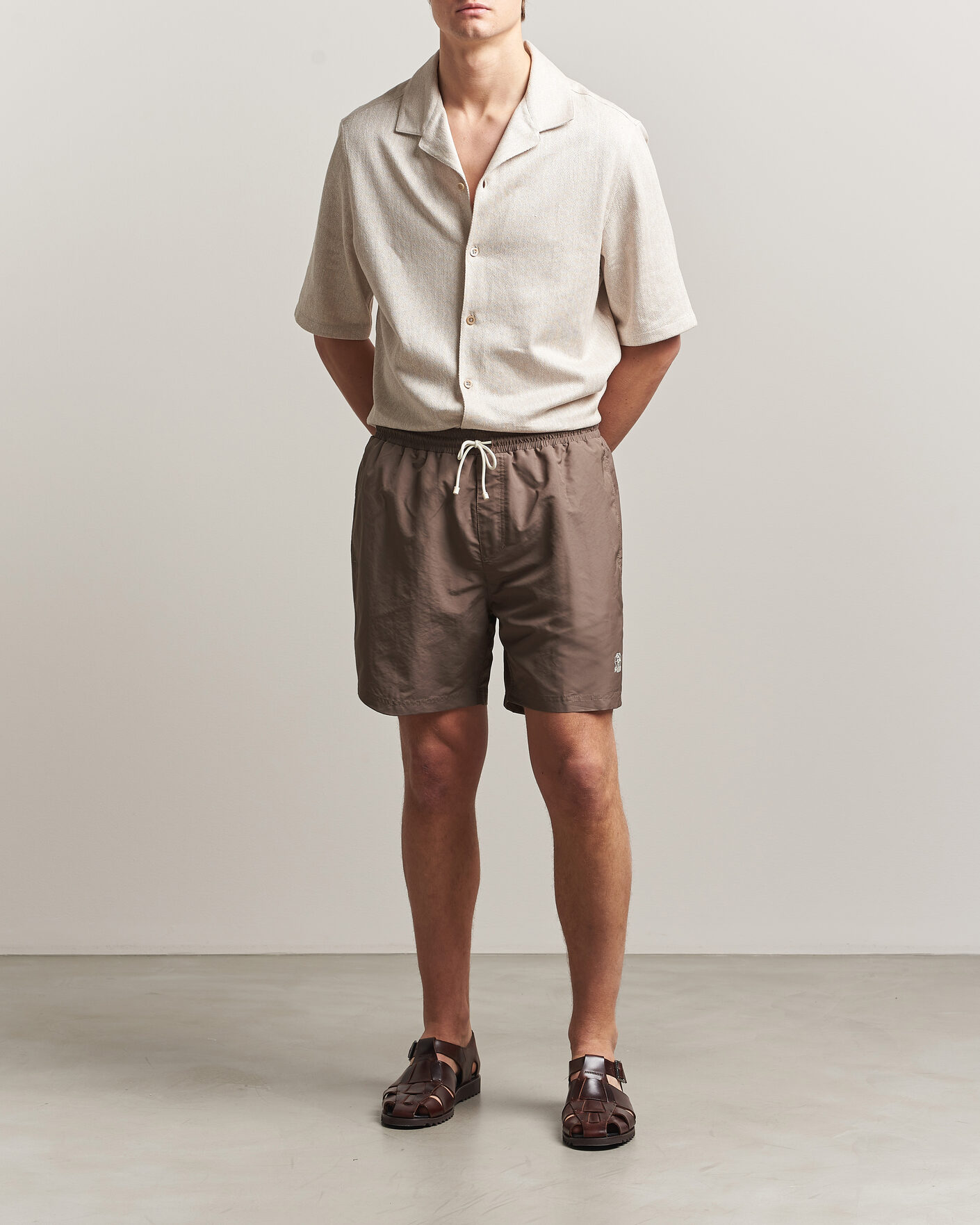 Uomini | Costumi da bagno | Brunello Cucinelli | Nylon Swim Trunks Brown
