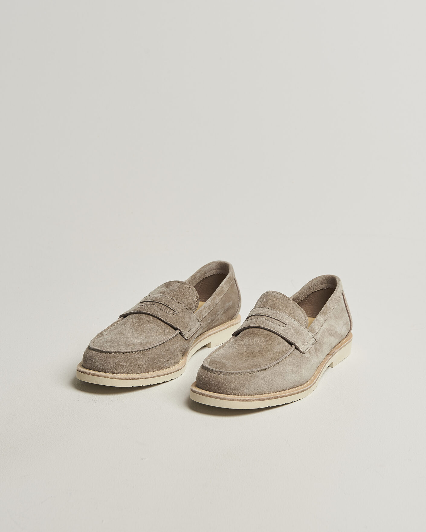 Uomini | Mocassini | Brunello Cucinelli | Light Penny Loafers Beige Suede