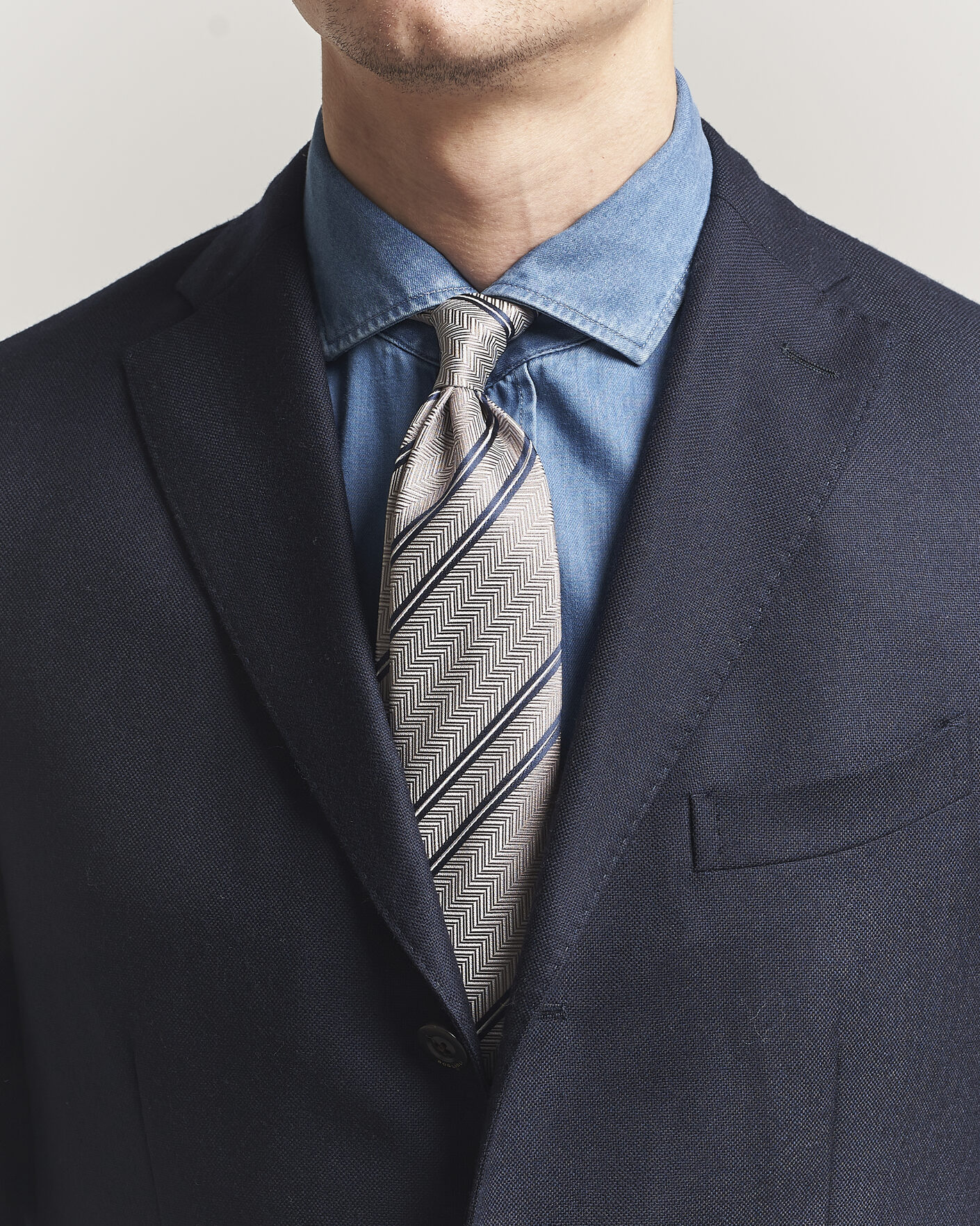 Uomini | Cravatte | Brunello Cucinelli | Regimental Stripe Silk Tie Brown