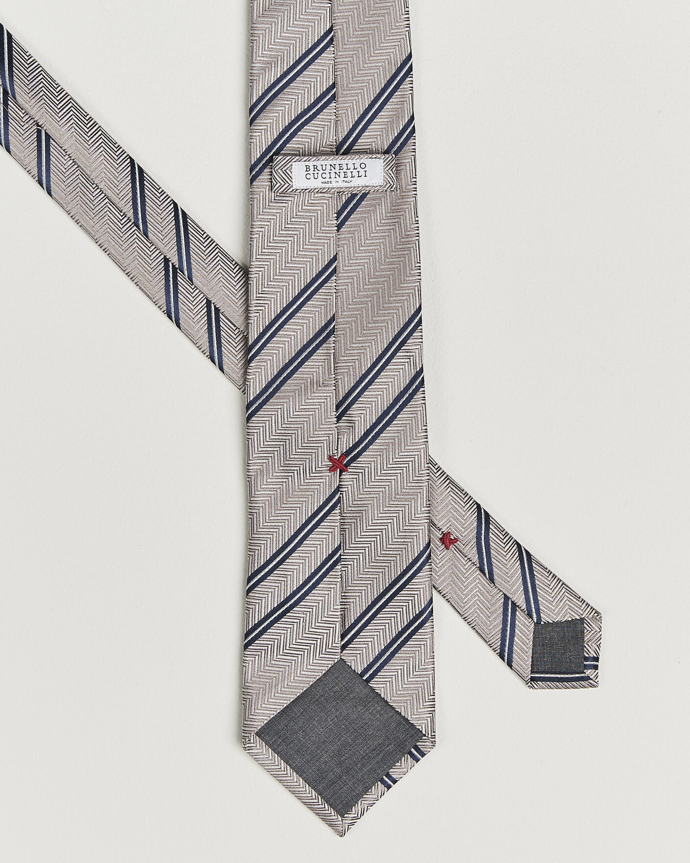 Uomini | Cravatte | Brunello Cucinelli | Regimental Stripe Silk Tie Brown