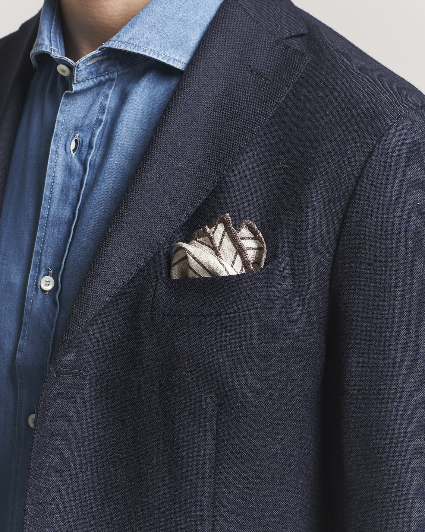 Uomini | Fazzoletti da taschino | Brunello Cucinelli | Striped Pocket Square Brown