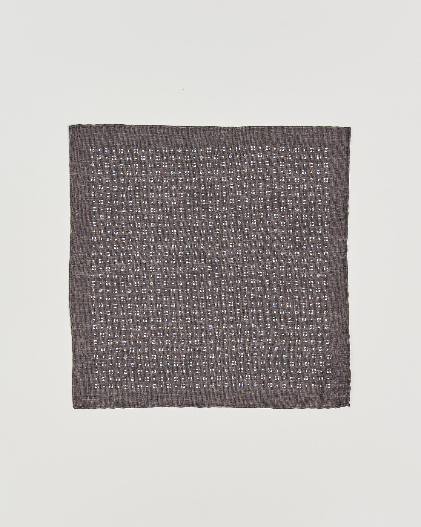 Uomini | Fazzoletti da taschino | Brunello Cucinelli | Printed Silk Pocket Square Brown