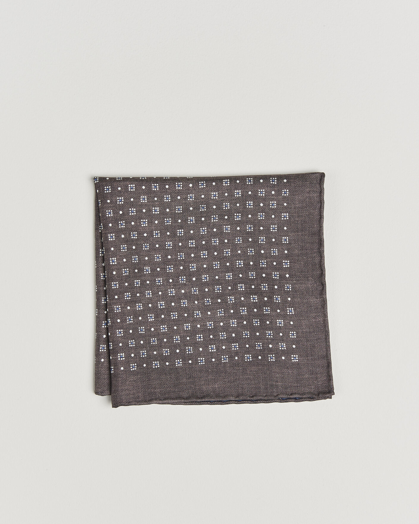Uomini | Fazzoletti da taschino | Brunello Cucinelli | Printed Silk Pocket Square Brown