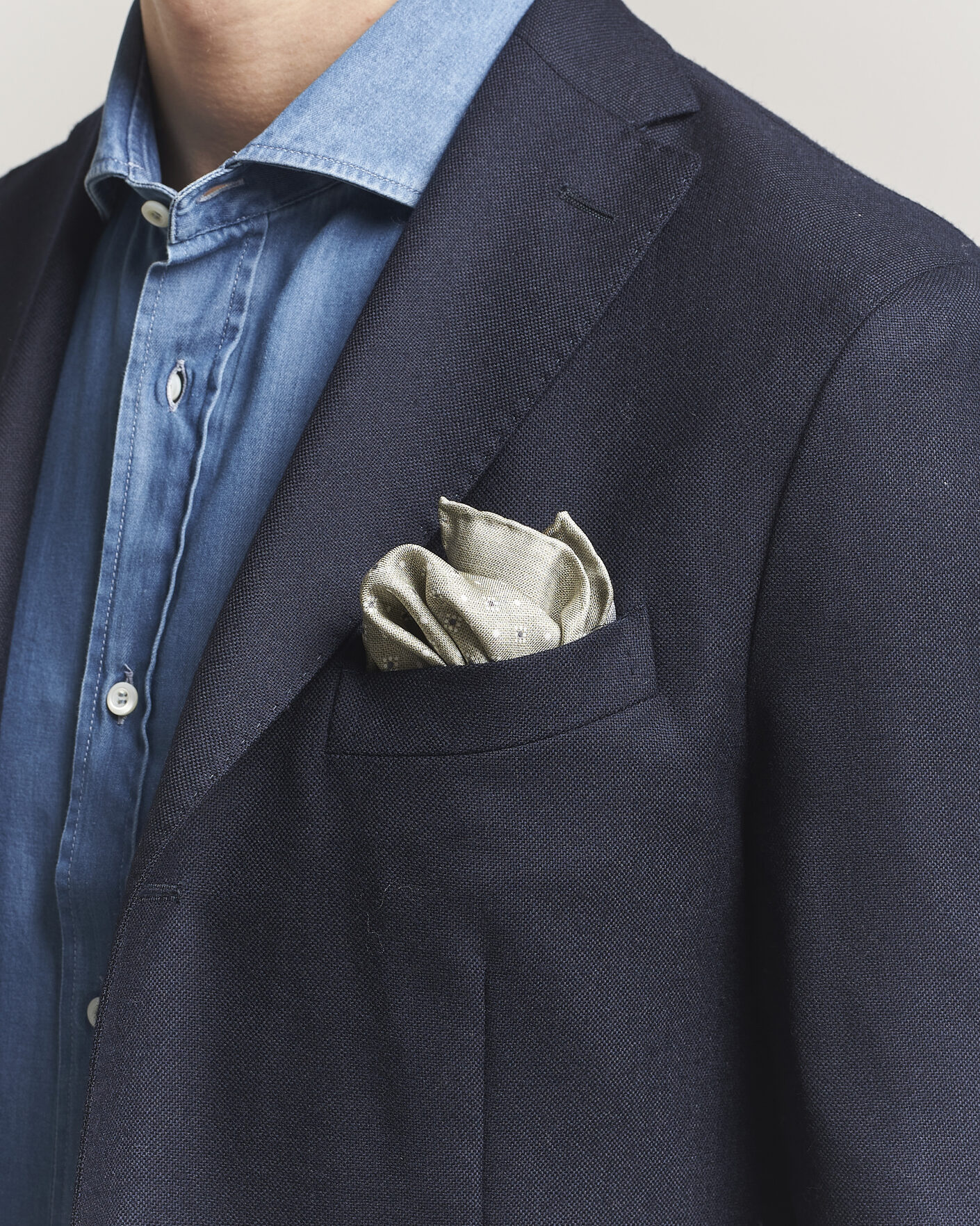 Uomini | Fazzoletti da taschino | Brunello Cucinelli | Printed Silk Pocket Square Olive