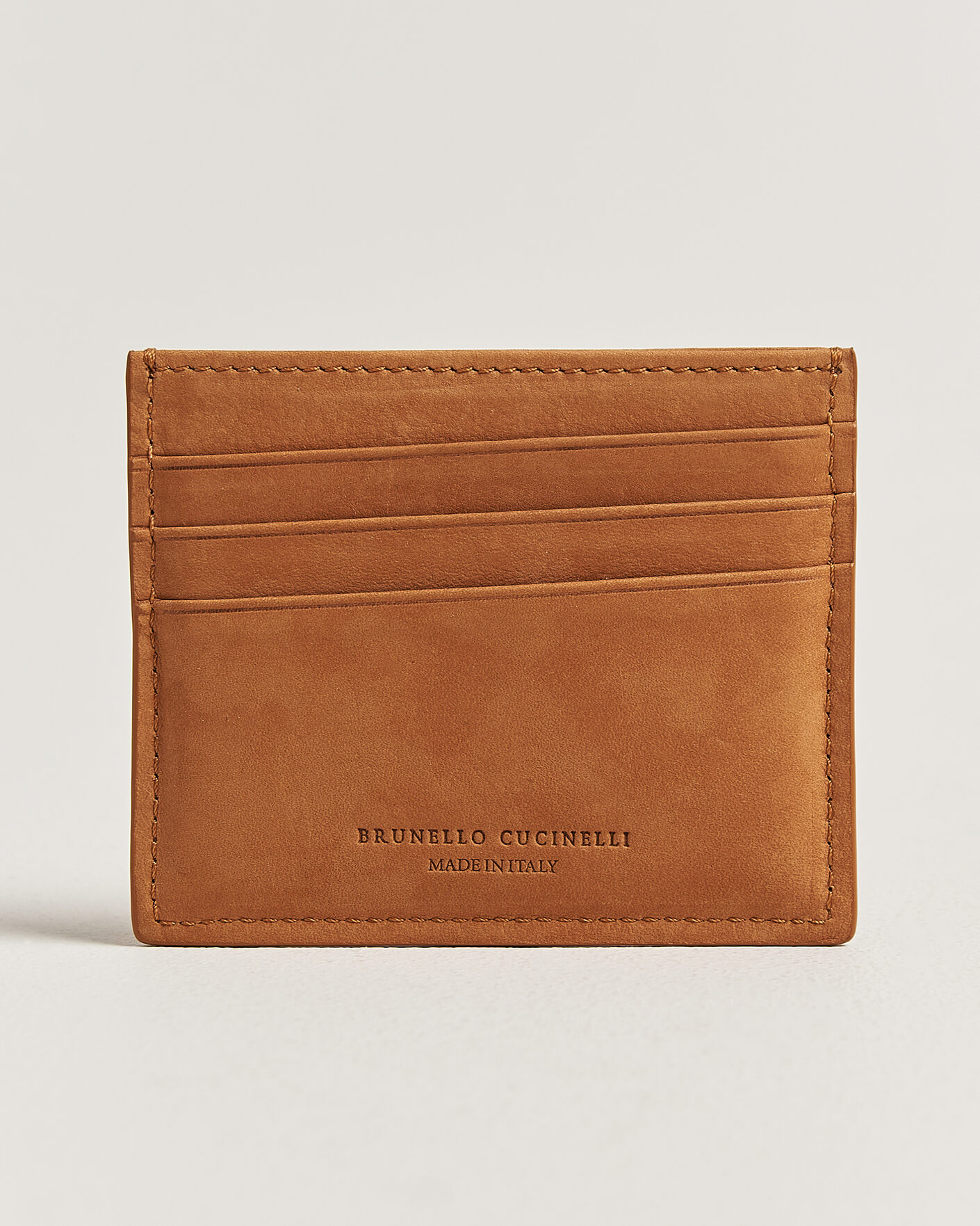 Uomini | Portafogli | Brunello Cucinelli | Nubuck Wallet Card Holder Cognac