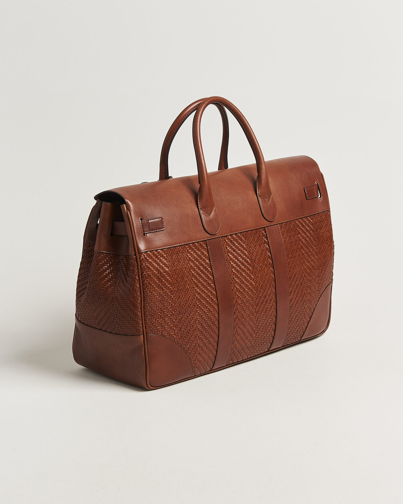 Uomini | Borse | Brunello Cucinelli | Woven Leather Duffle Bag Burnished Calf