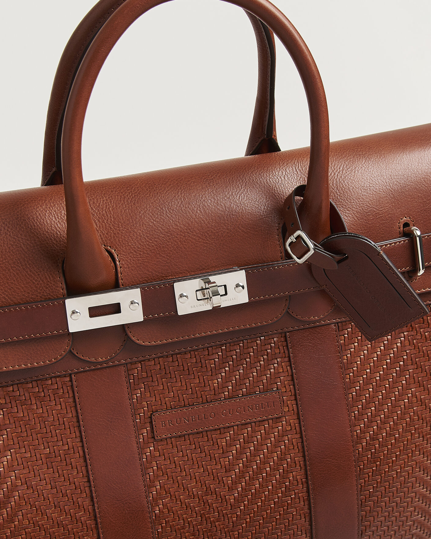 Uomini | Borse | Brunello Cucinelli | Woven Leather Duffle Bag Burnished Calf