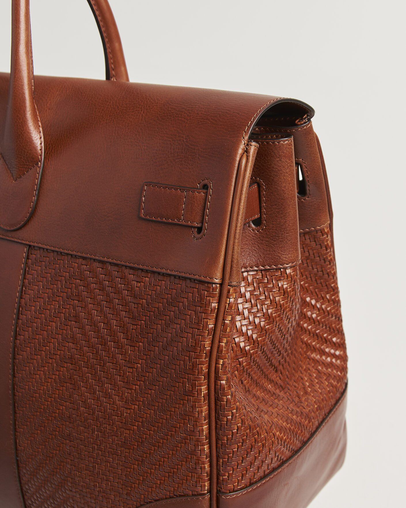 Uomini | Borse | Brunello Cucinelli | Woven Leather Duffle Bag Burnished Calf