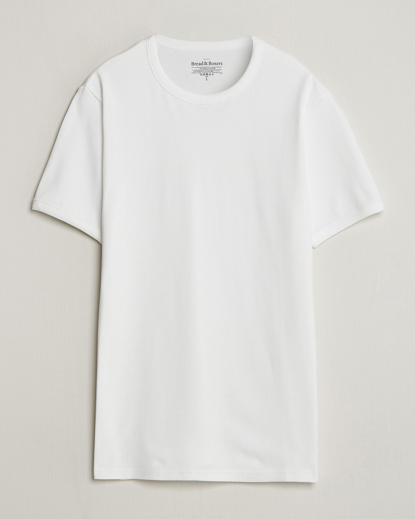 Uomini | T-shirt | Bread & Boxers | Ribbed Crew Neck T-Shirt White