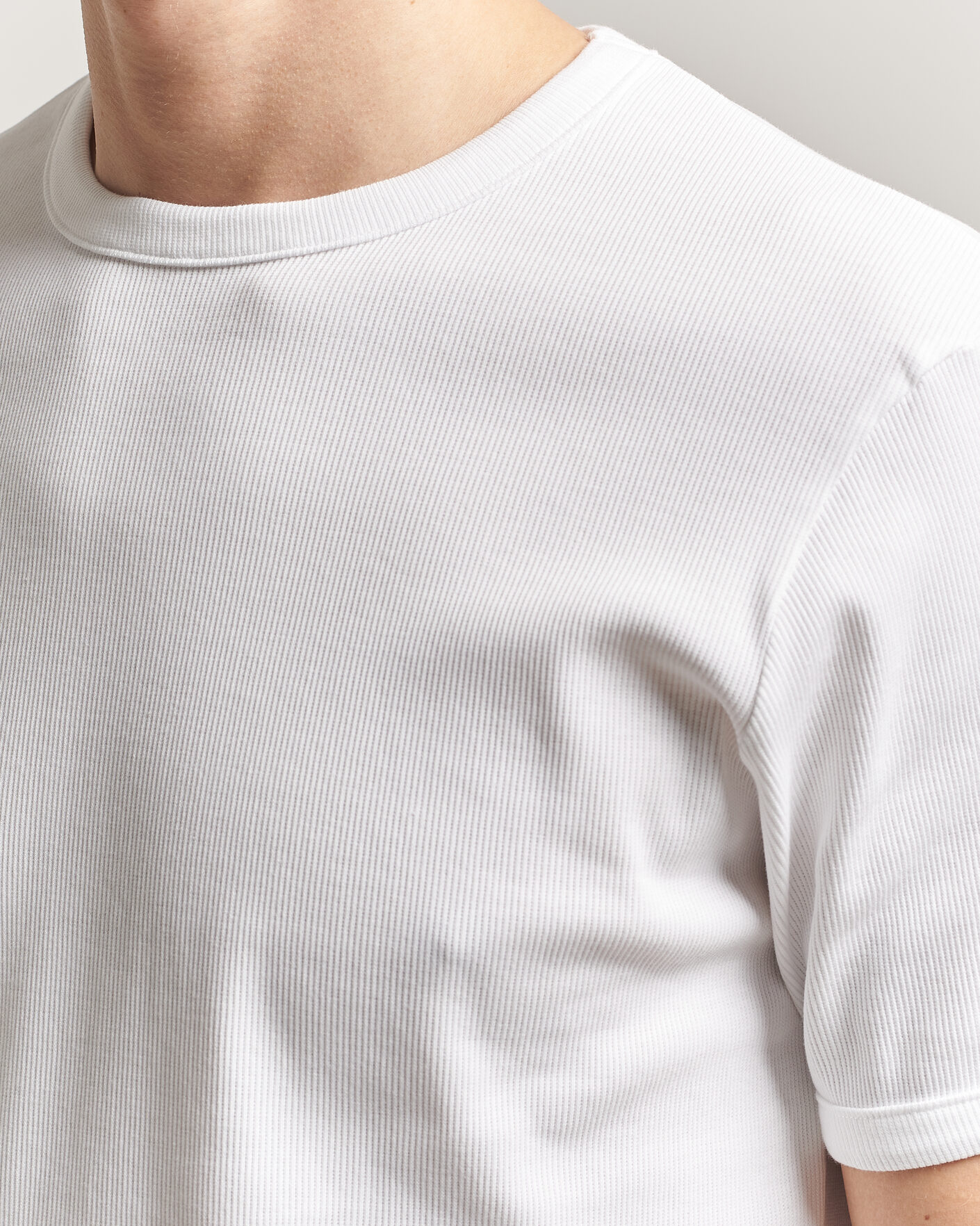 Uomini | T-shirt | Bread & Boxers | Ribbed Crew Neck T-Shirt White