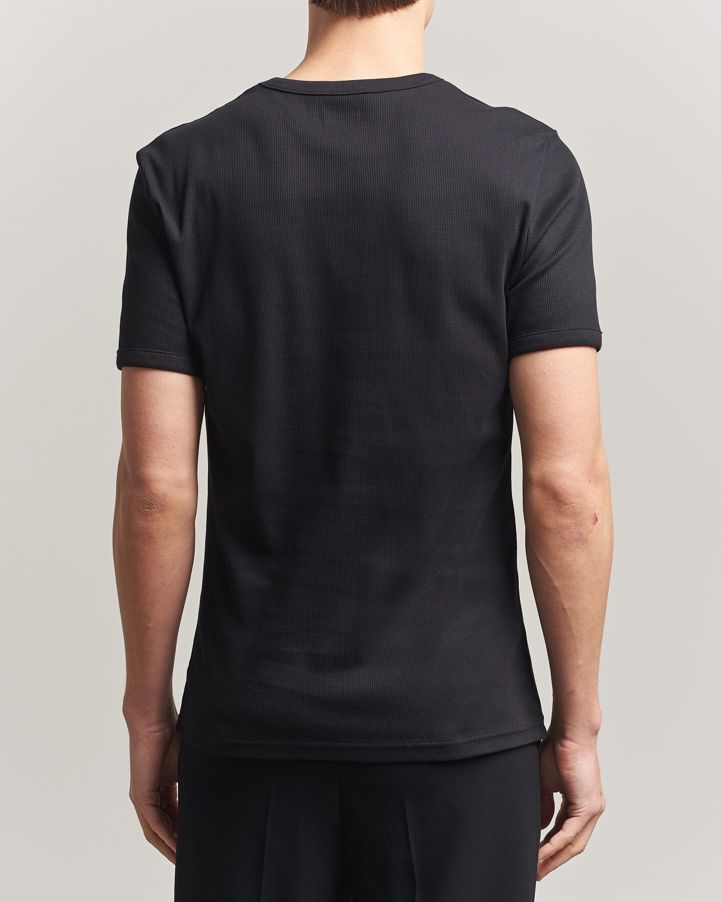 Uomini | T-shirt | Bread & Boxers | Ribbed Crew Neck T-Shirt Black