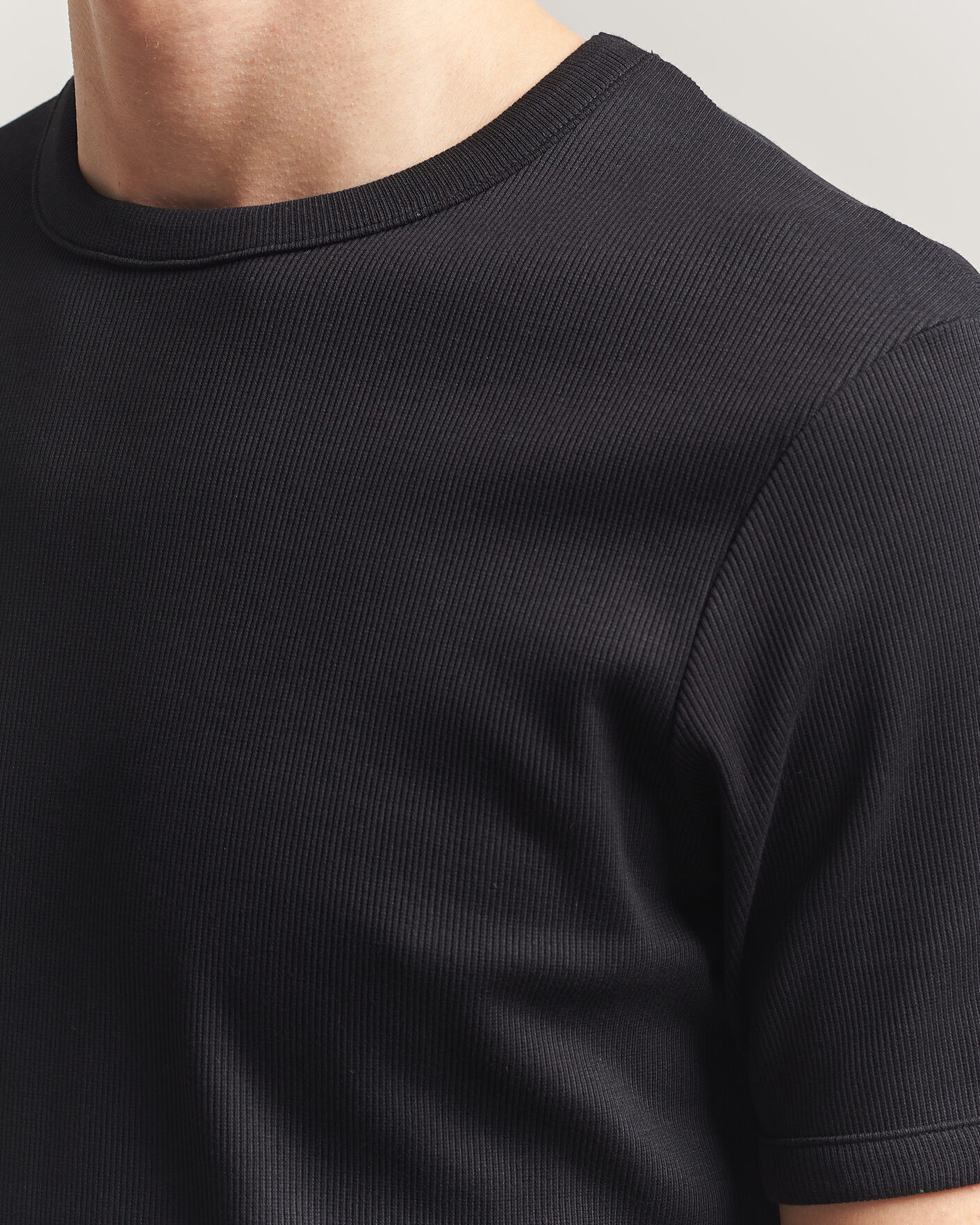 Uomini | T-shirt | Bread & Boxers | Ribbed Crew Neck T-Shirt Black