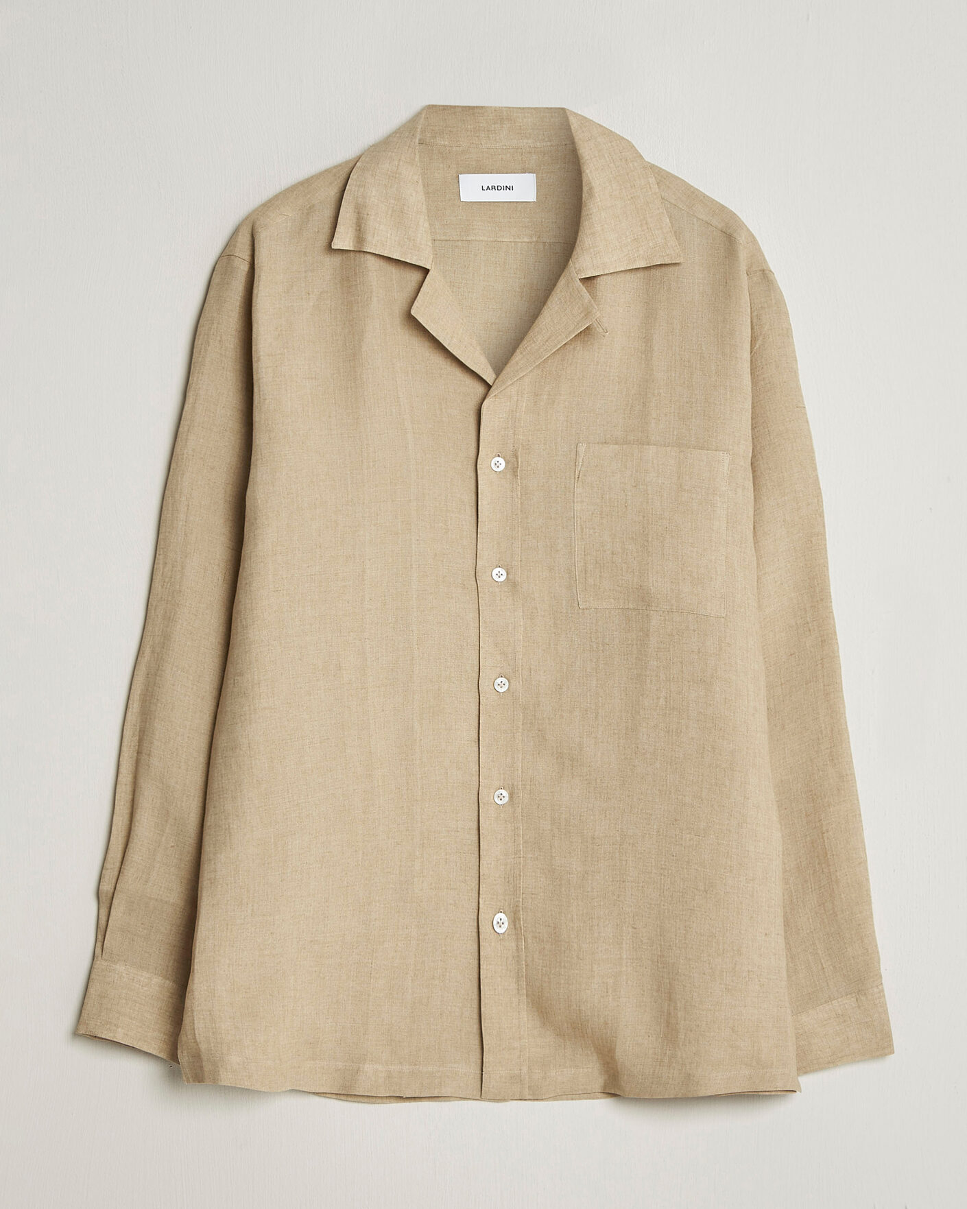 Uomini | Camicie | Lardini | Paul Linen Resort Shirt Beige
