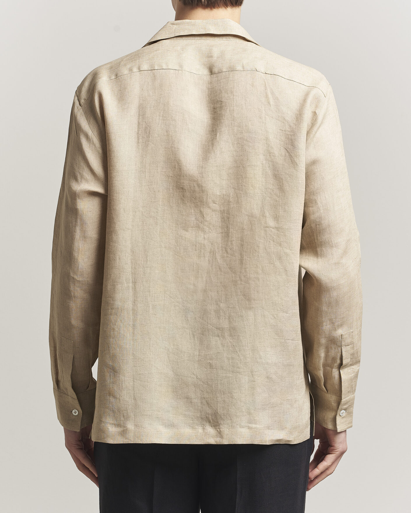 Uomini | Camicie | Lardini | Paul Linen Resort Shirt Beige