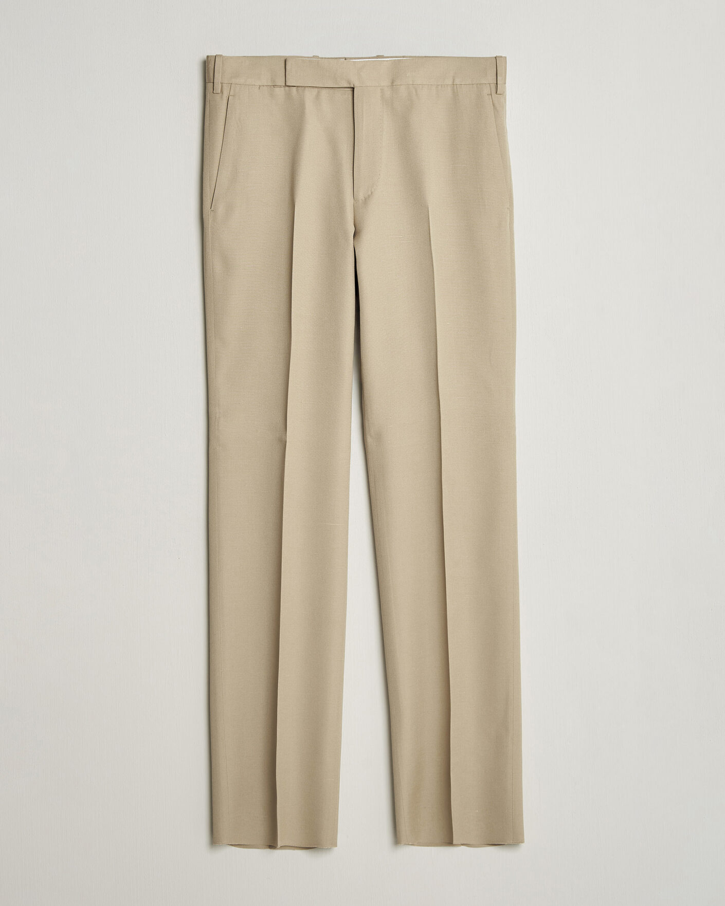 Uomini | Pantaloni | Lardini | Palu Straight Fit Viscose/Silk Trousers Beige