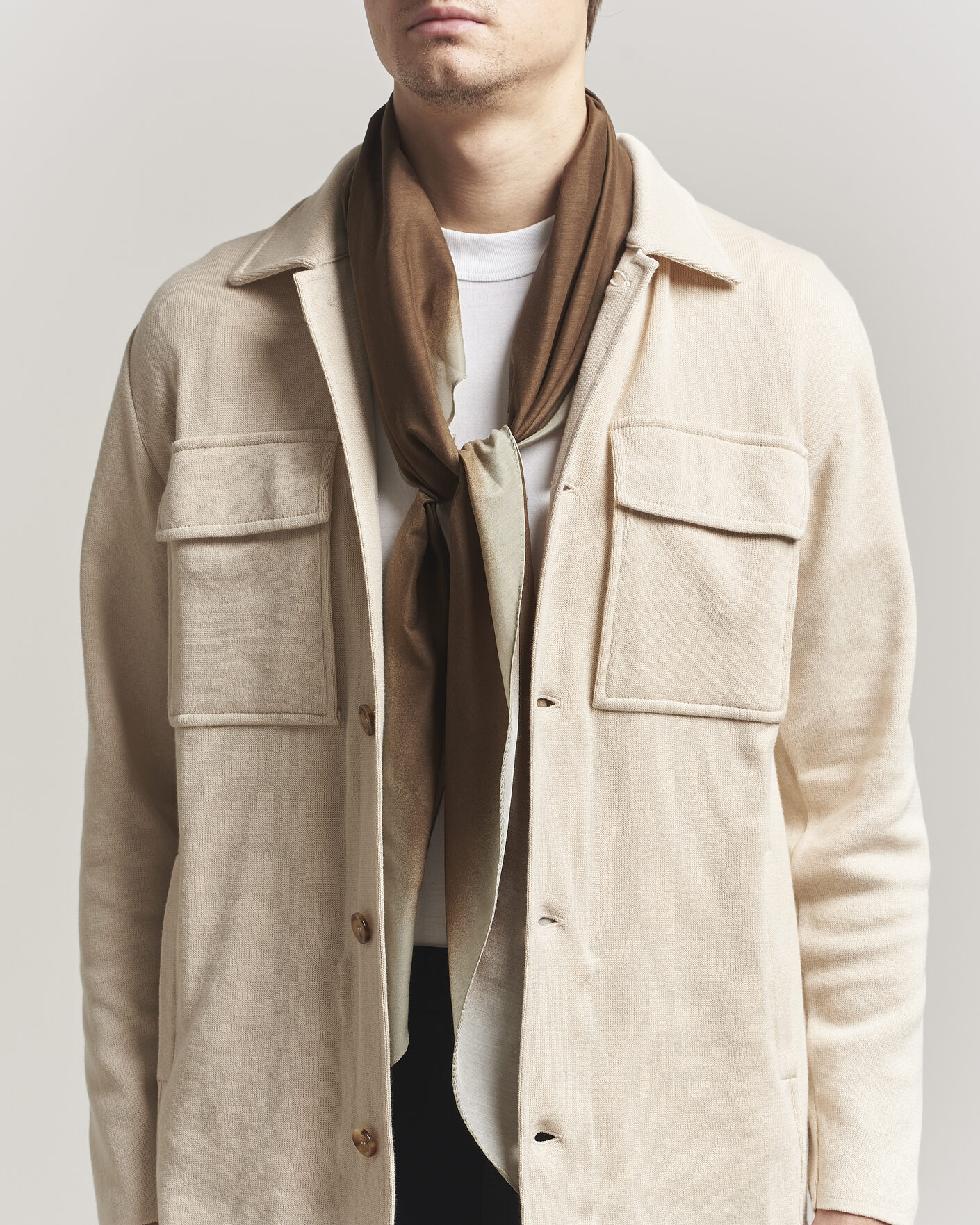 Uomini | Sciarpe | Lardini | Cotton/Silk Scarf Brown