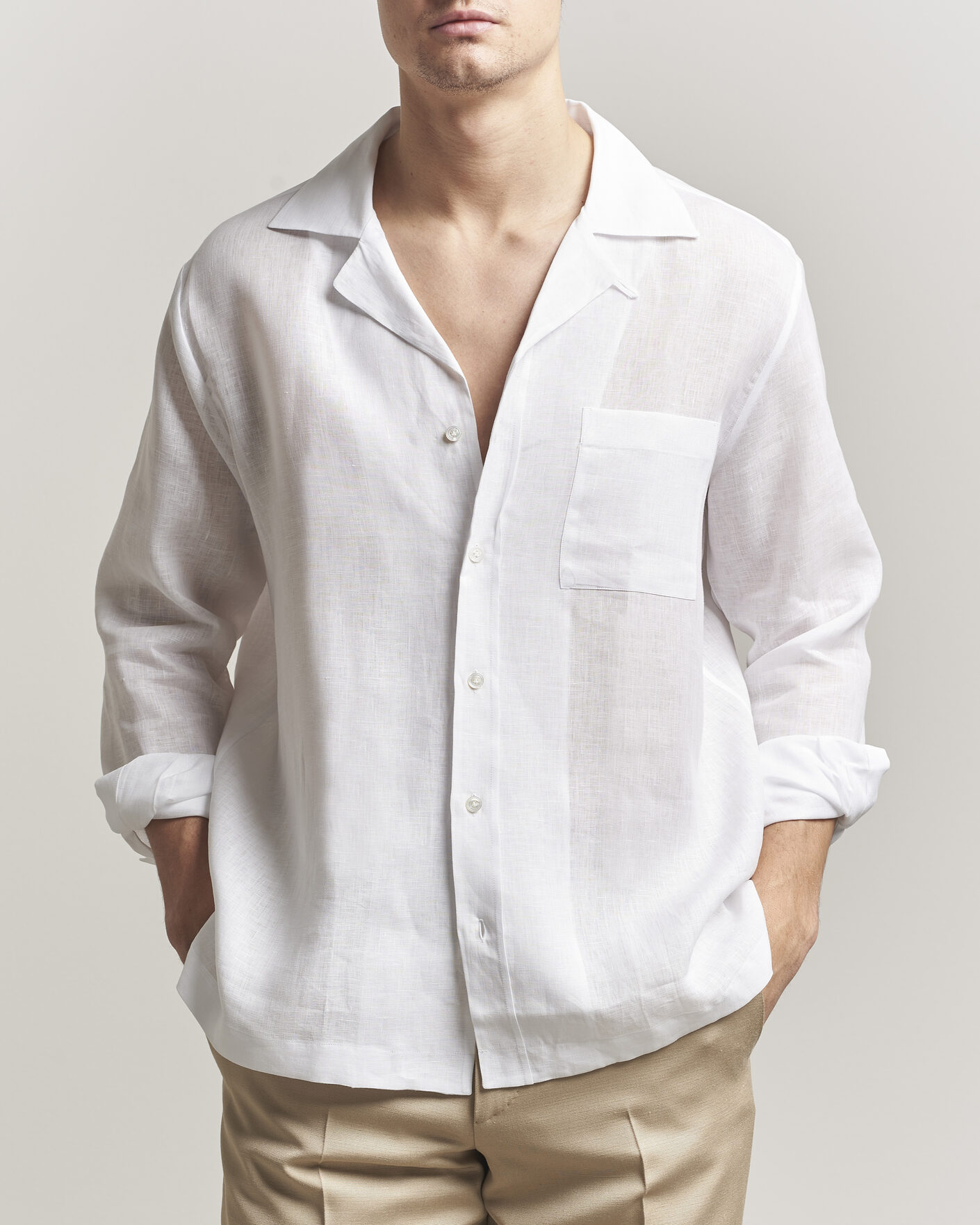 Uomini | Camicie | Lardini | Paul Linen Resort Shirt White
