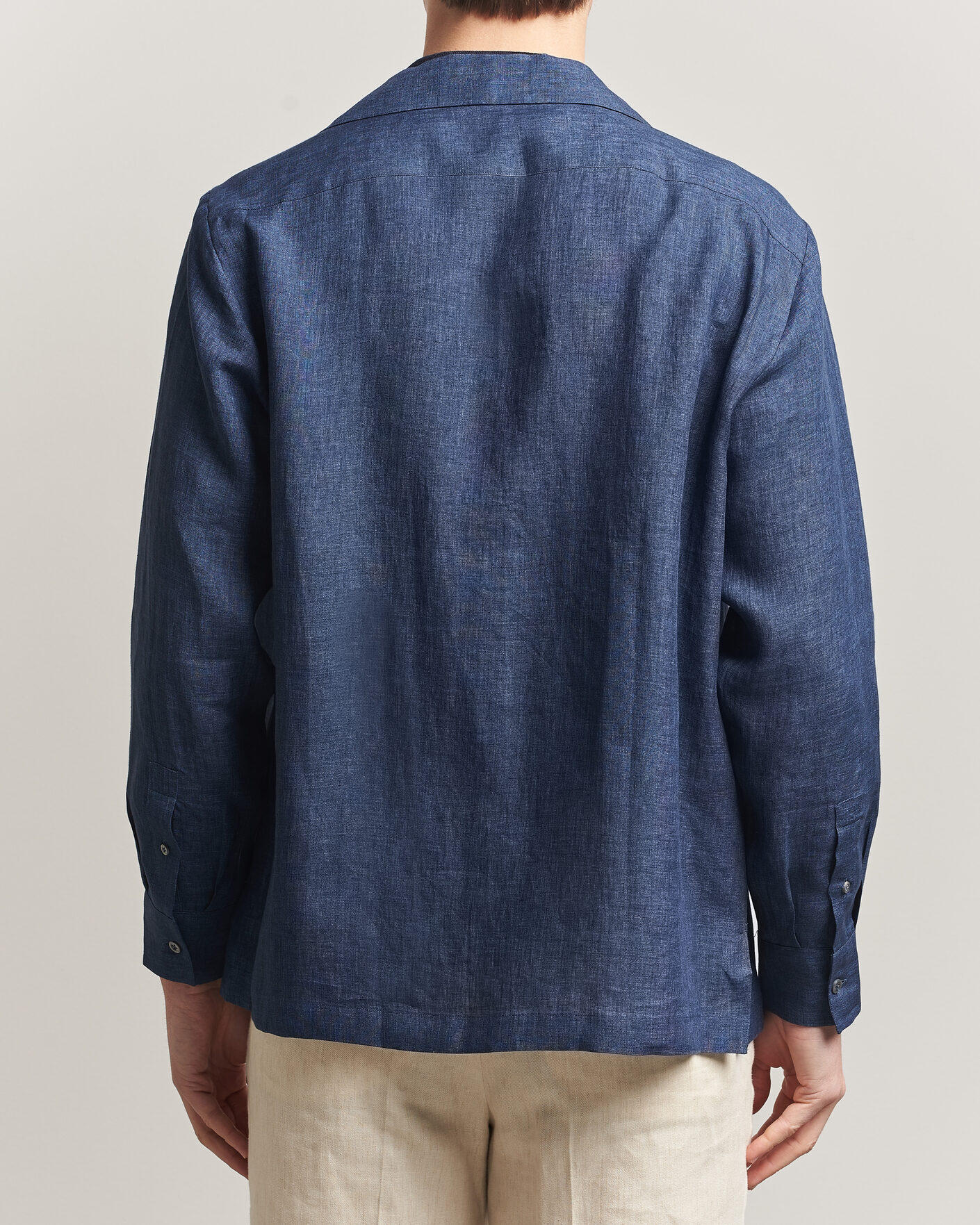 Uomini | Camicie | Lardini | Paul Linen Resort Shirt Dark Blue
