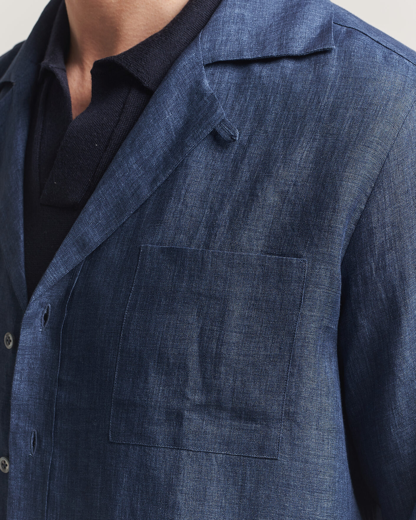 Uomini | Camicie | Lardini | Paul Linen Resort Shirt Dark Blue