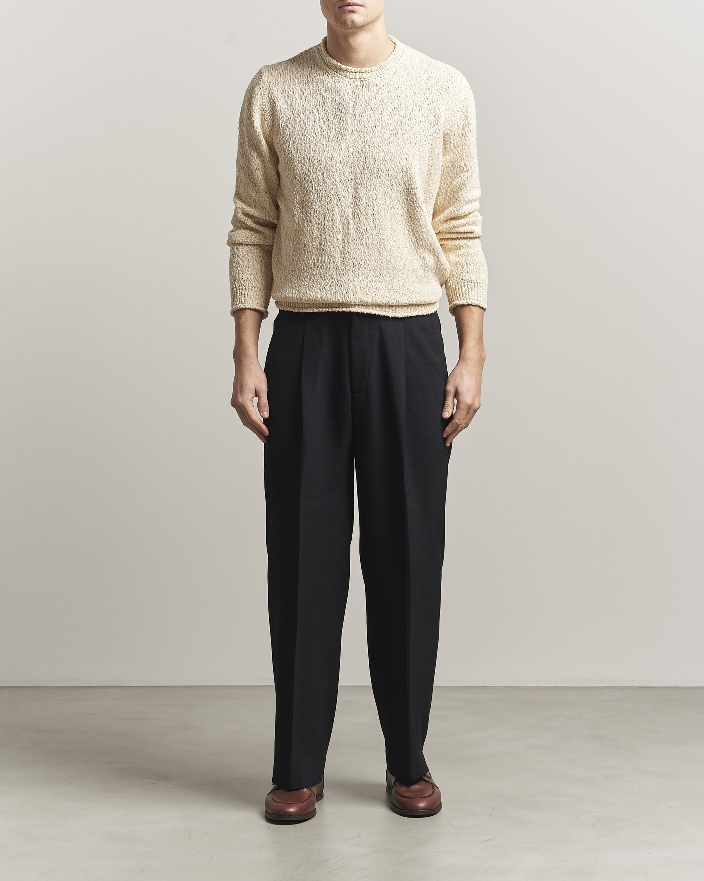 Uomini | Maglieria | Lardini | Organic Cotton Crew Neck Natural