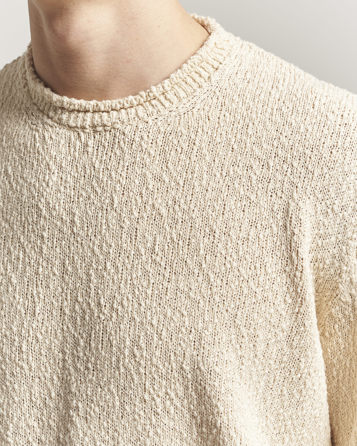 Uomini | Maglieria | Lardini | Organic Cotton Crew Neck Natural