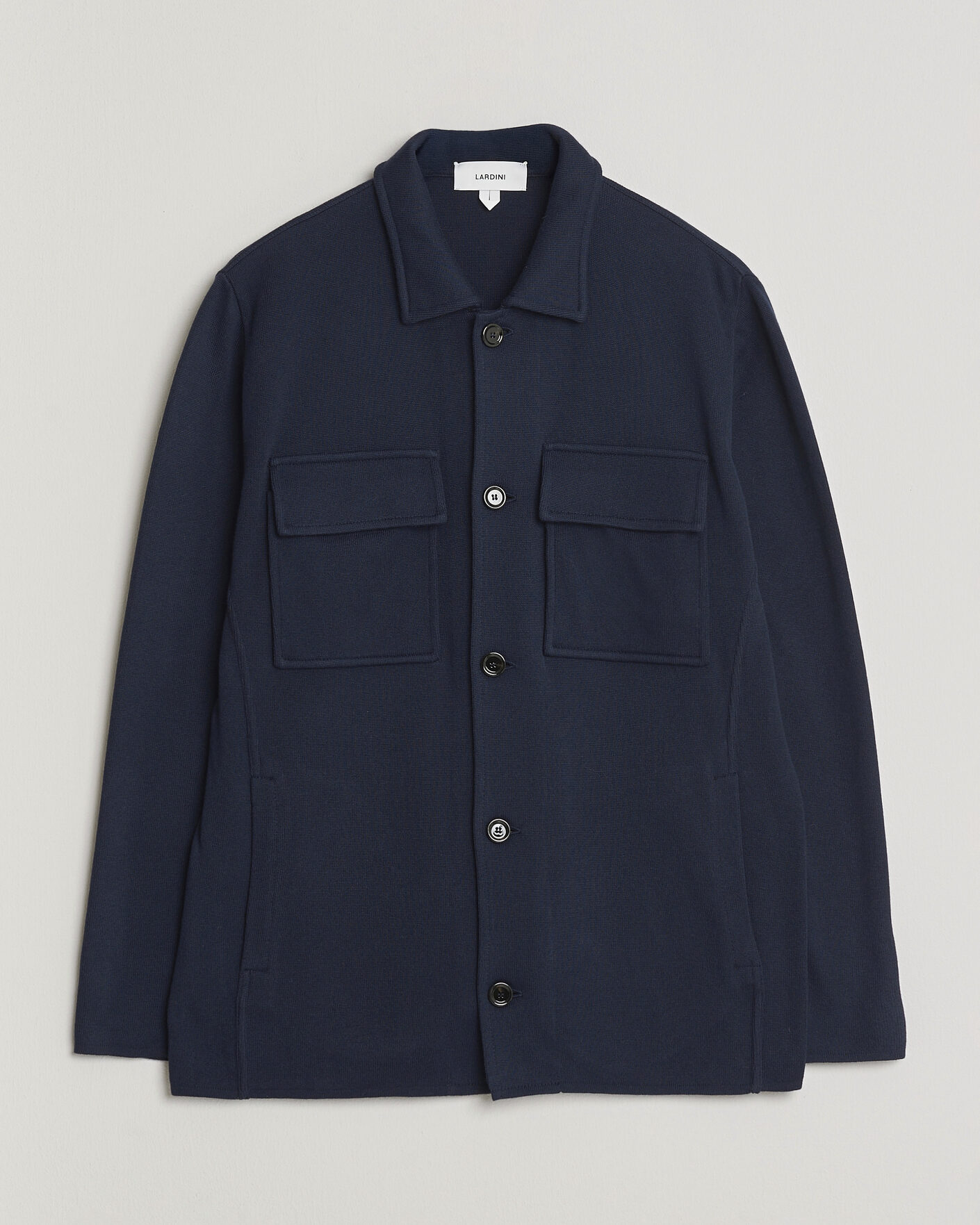 Uomini | Blazers | Lardini | Knitted Cotton Pocket Shirt Jacket Navy