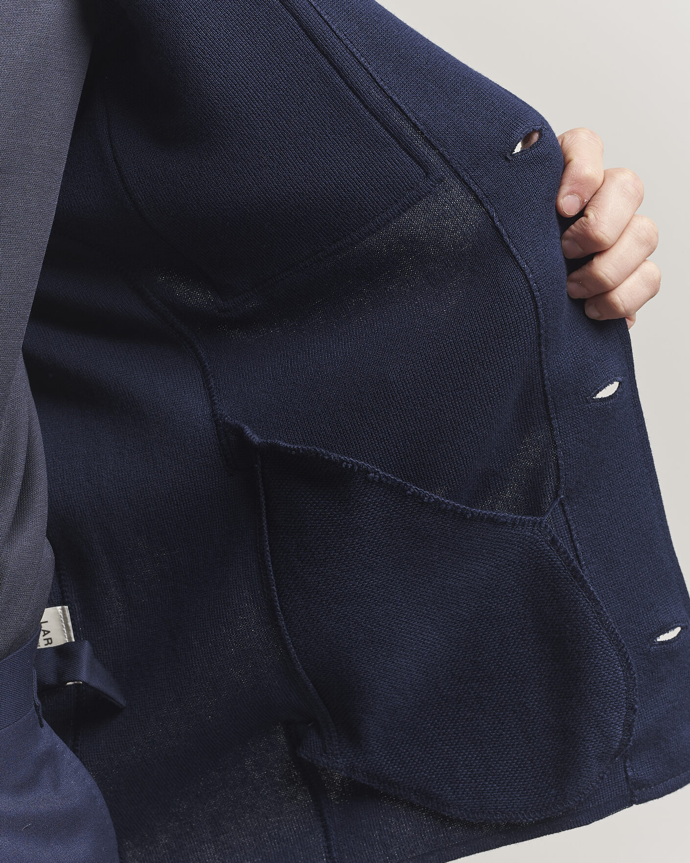 Uomini | Giacche | Lardini | Knitted Cotton Pocket Shirt Jacket Navy