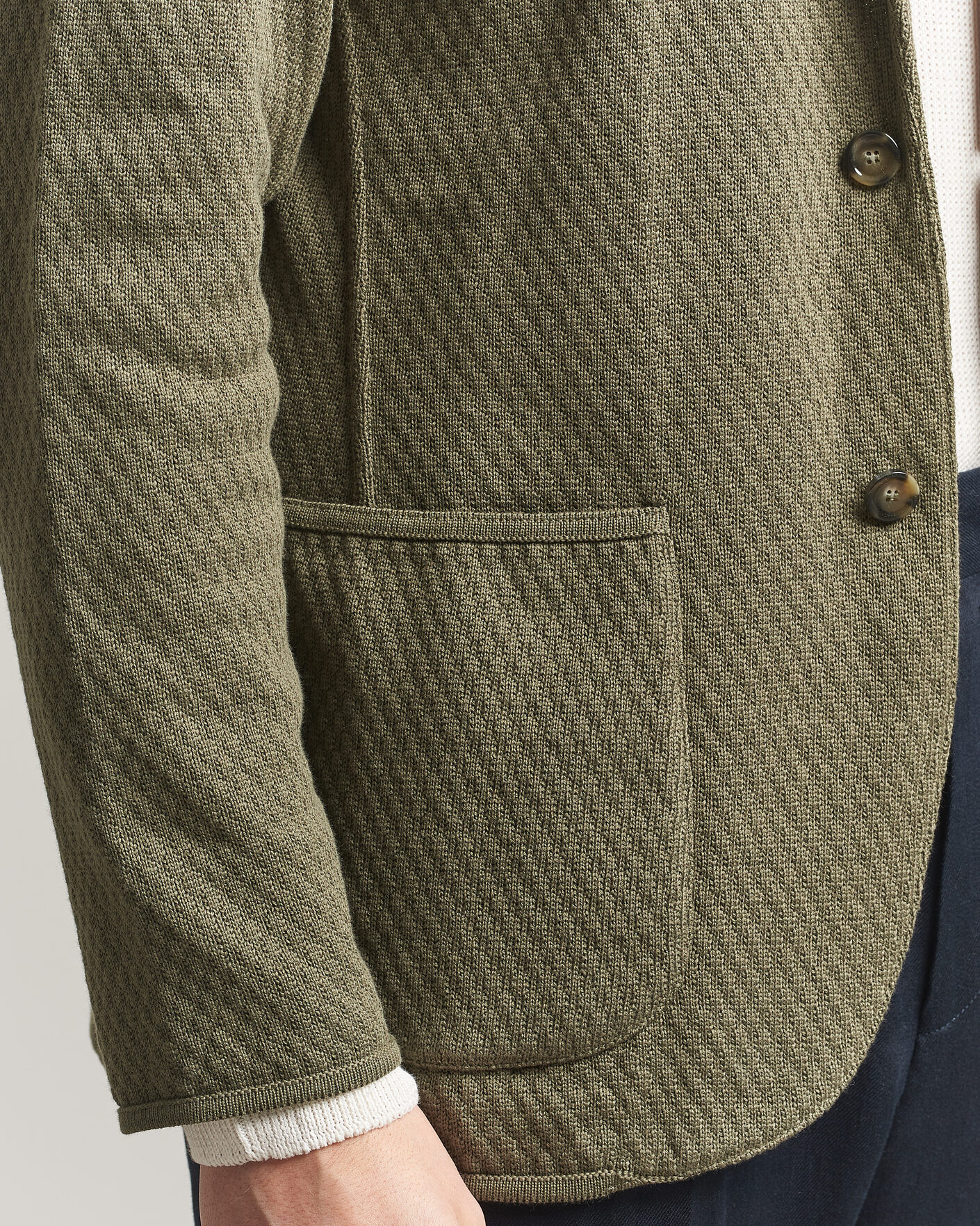 Uomini | Blazers | Lardini | Knitted Structure Cotton Blazer Green